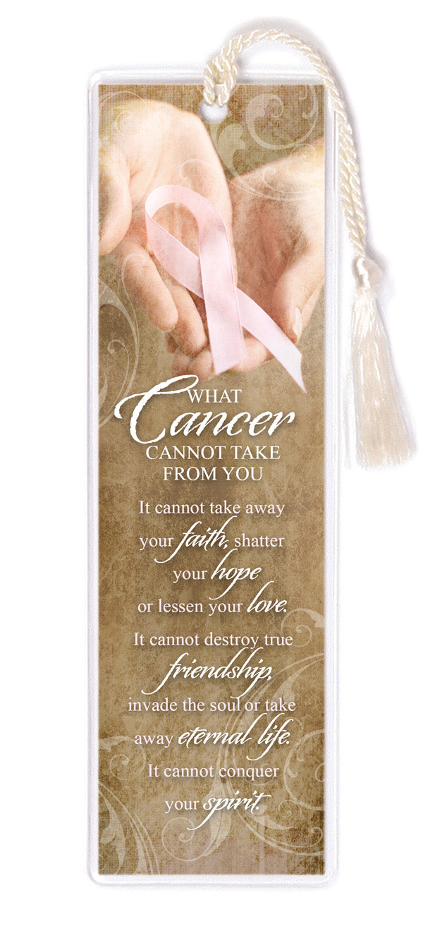 Cancer Ribbon Tasseled Bookmark