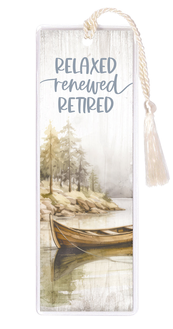 Relaxed Renewed Retired Tasseled Bookmark