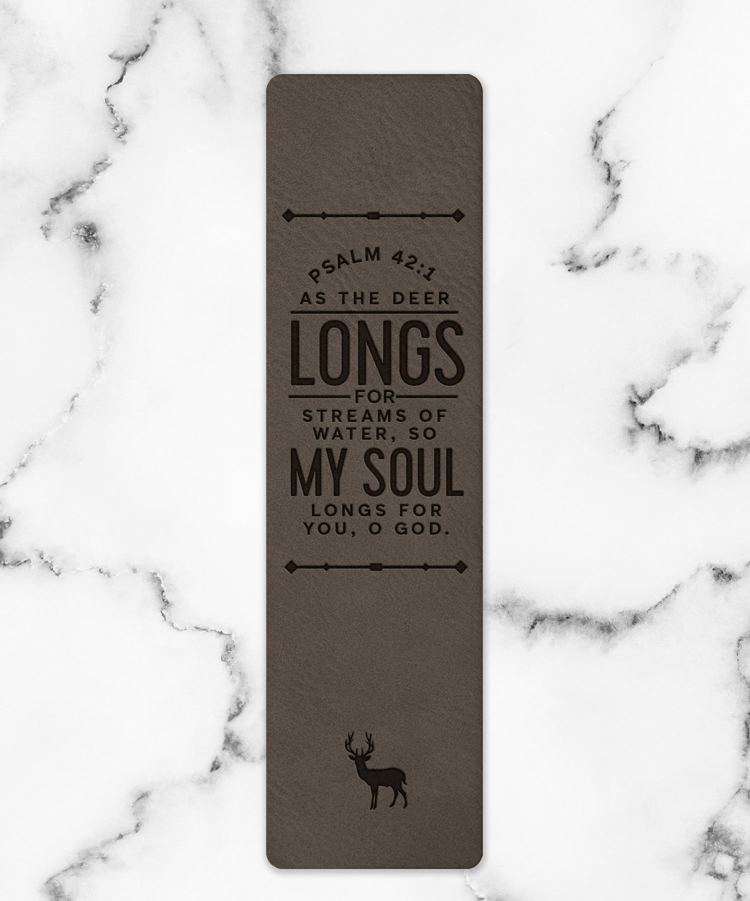 As the Deer leatherette bookmark with Psalm 42:1 Bible verse