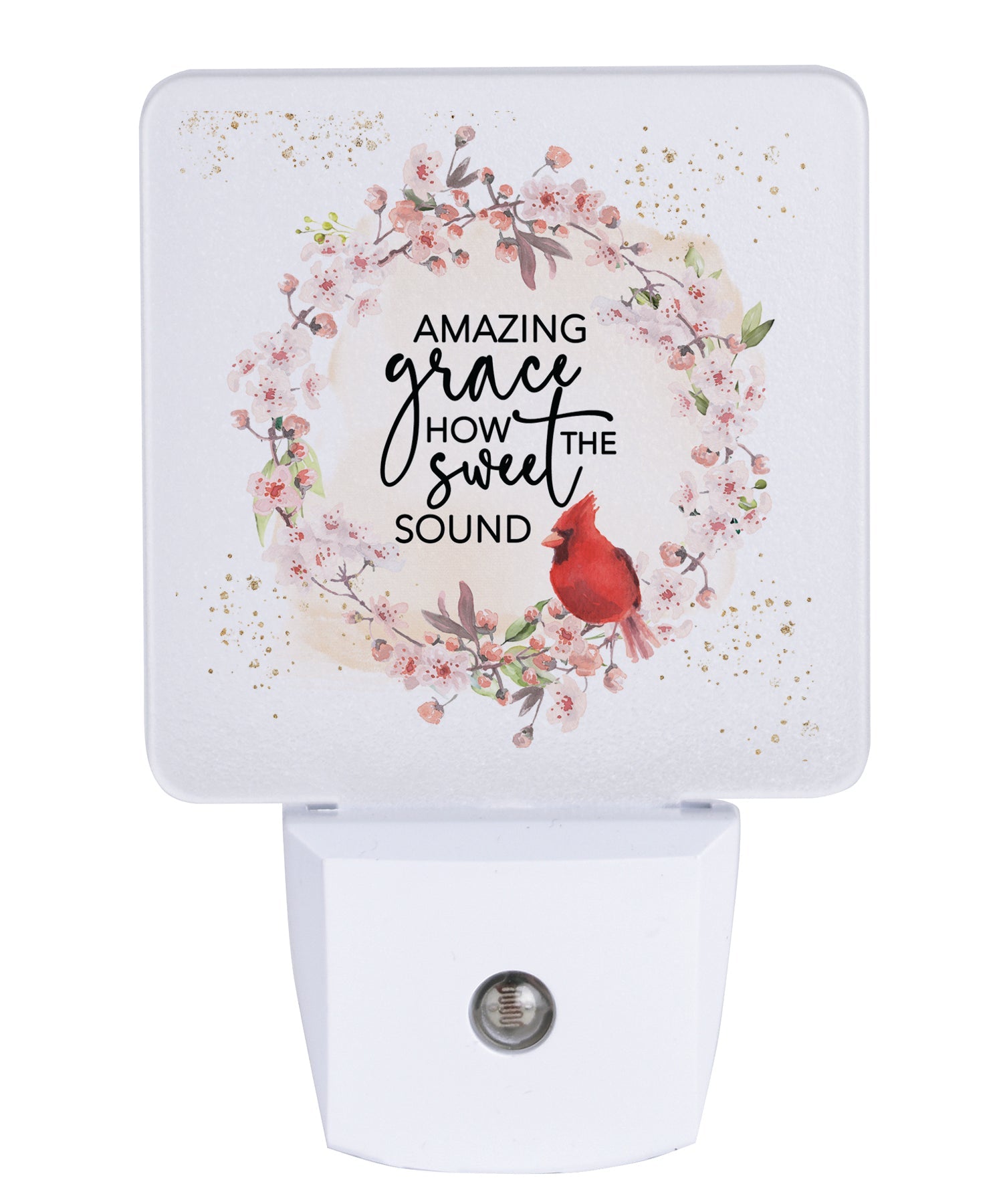Amazing Grace LED nightlight with faith message, auto-on LED light and standard plug