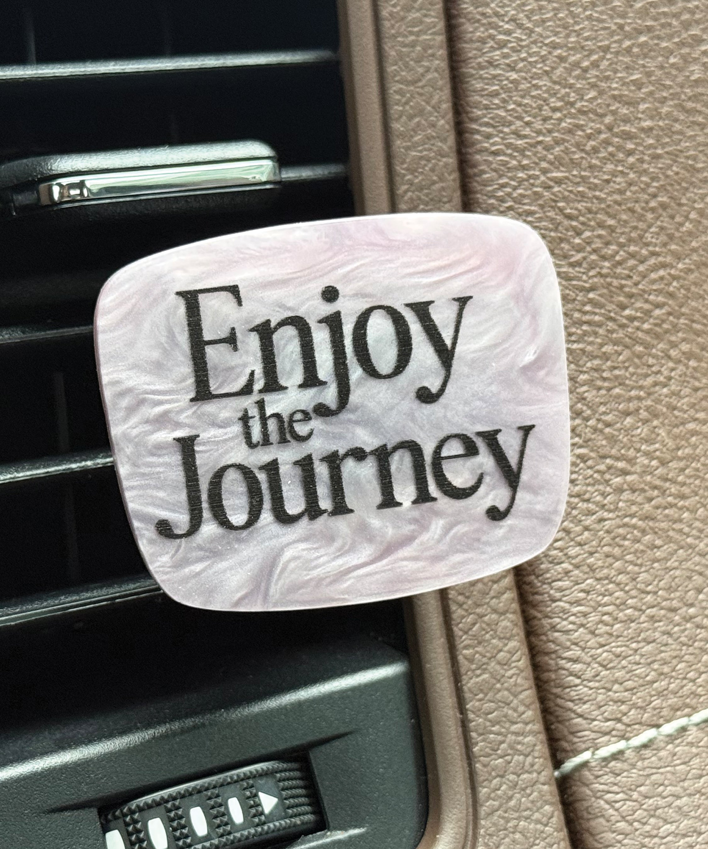 Enjoy the Journey acrylic Scentable Vent Clip with reusable fragrance pad