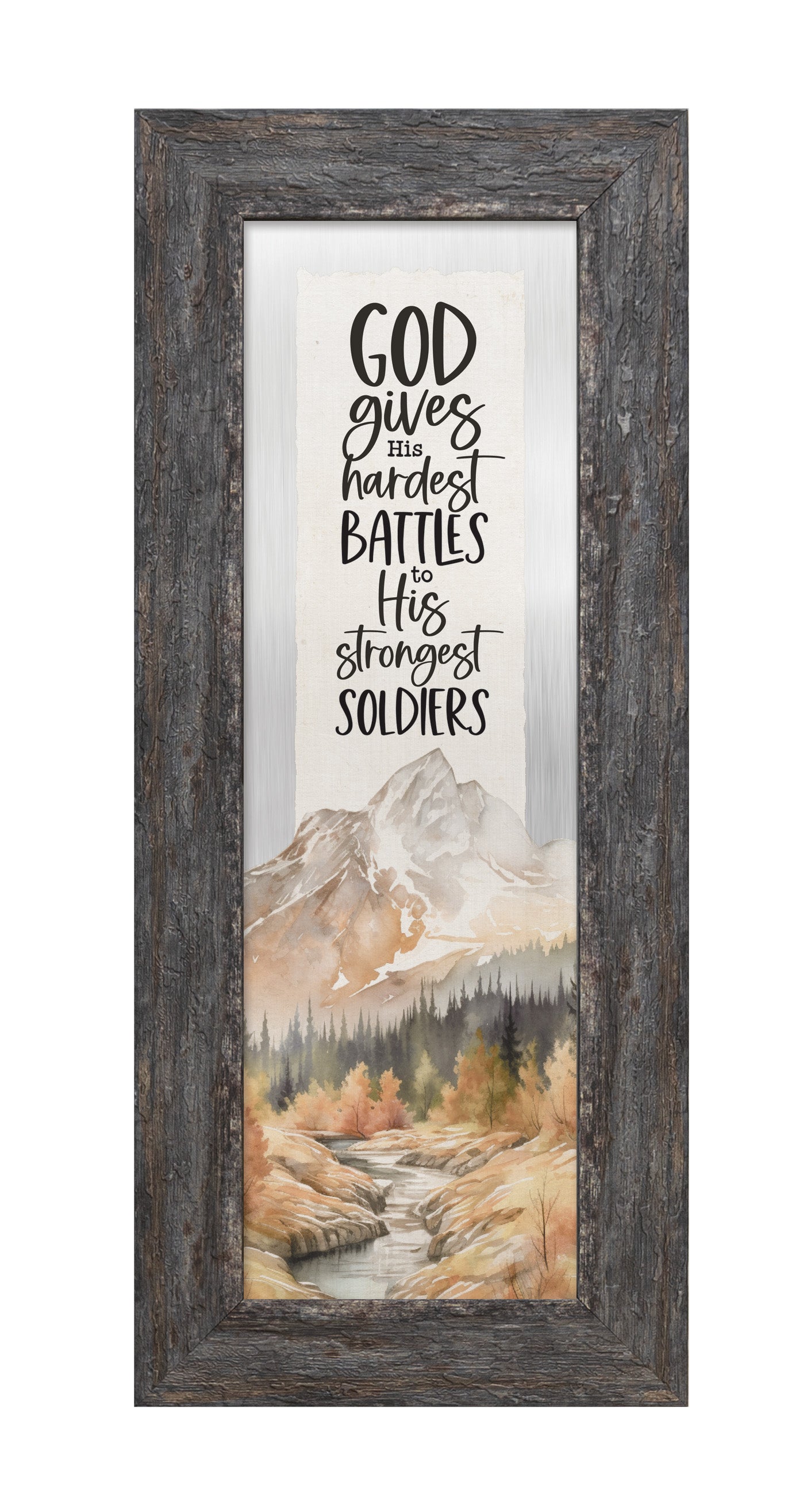 God Gives His Hardest Metal Framed Art