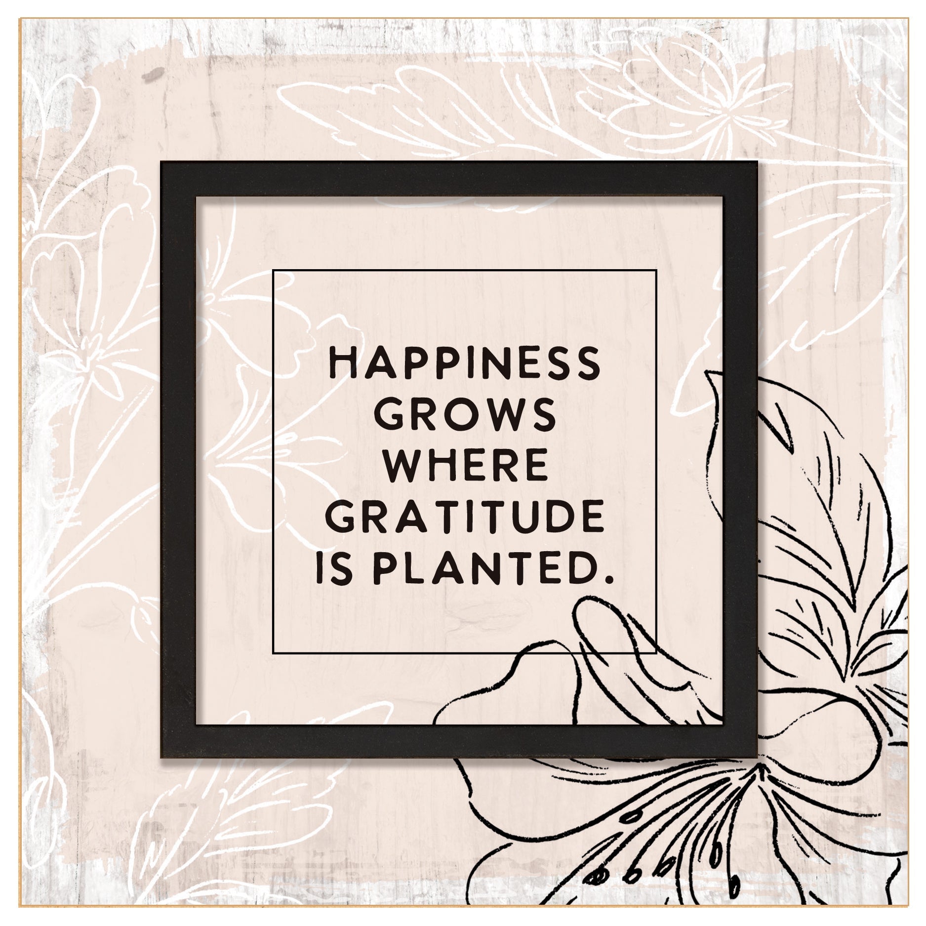 Happiness Grows 6x6 Layered Grace Plaque