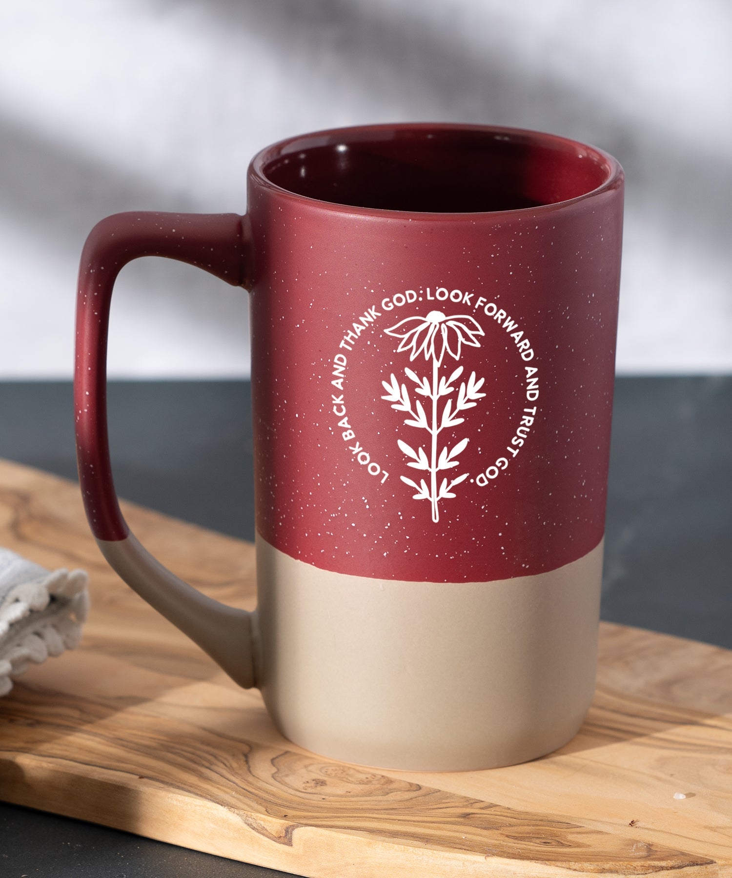 Look Back and Thank God Pebble Mug