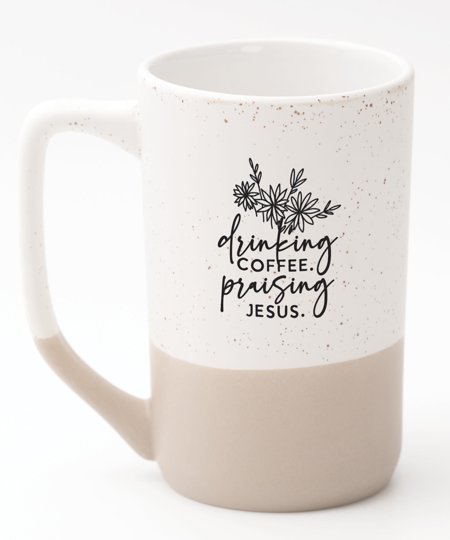 Drinking Coffee Praising Jesus Pebble Mug