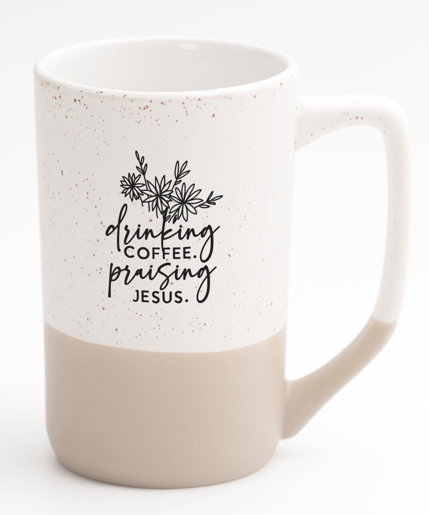 Drinking Coffee Praising Jesus Pebble Mug