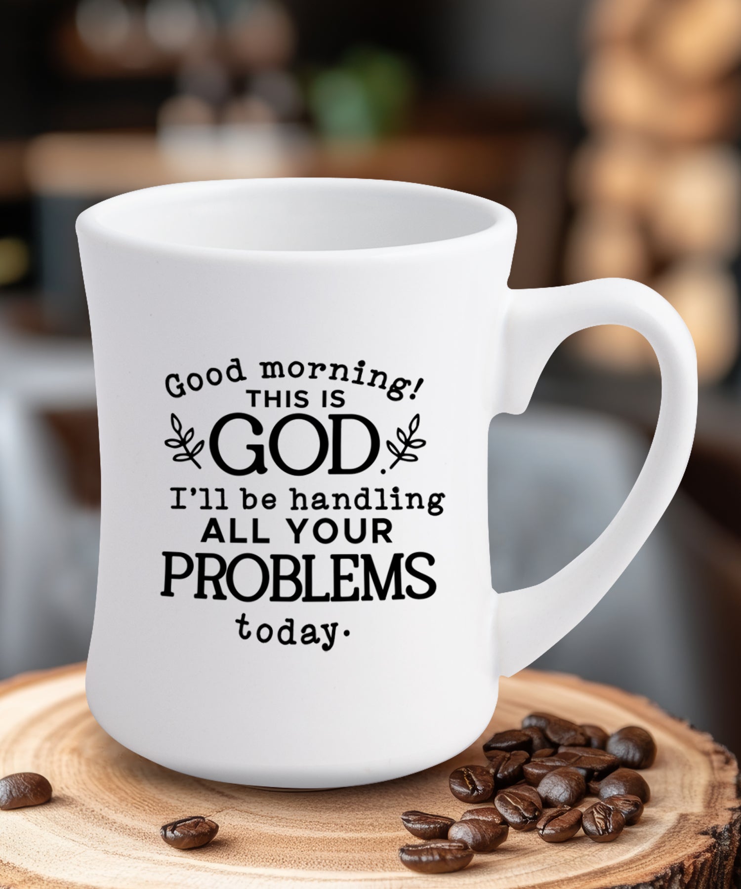Good Morning! Coffeehouse Mug - Sturdy, Easy-to-Grip, Concave Design