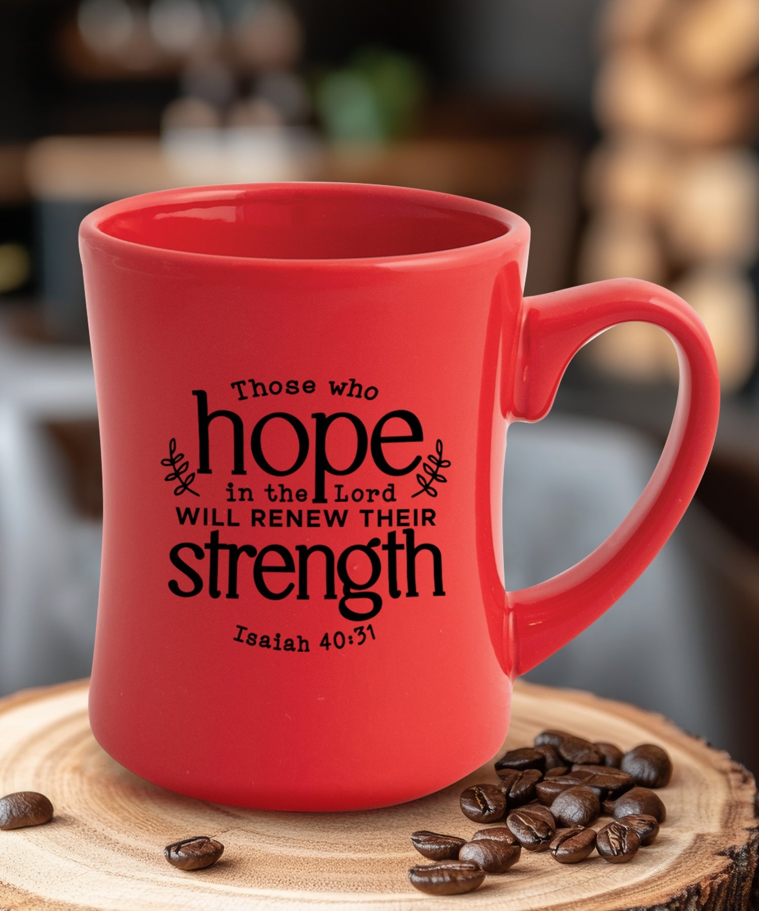 Those Who Hope in the Lord Coffeehouse Mug - Sturdy, Easy-to-Grip, Concave Design