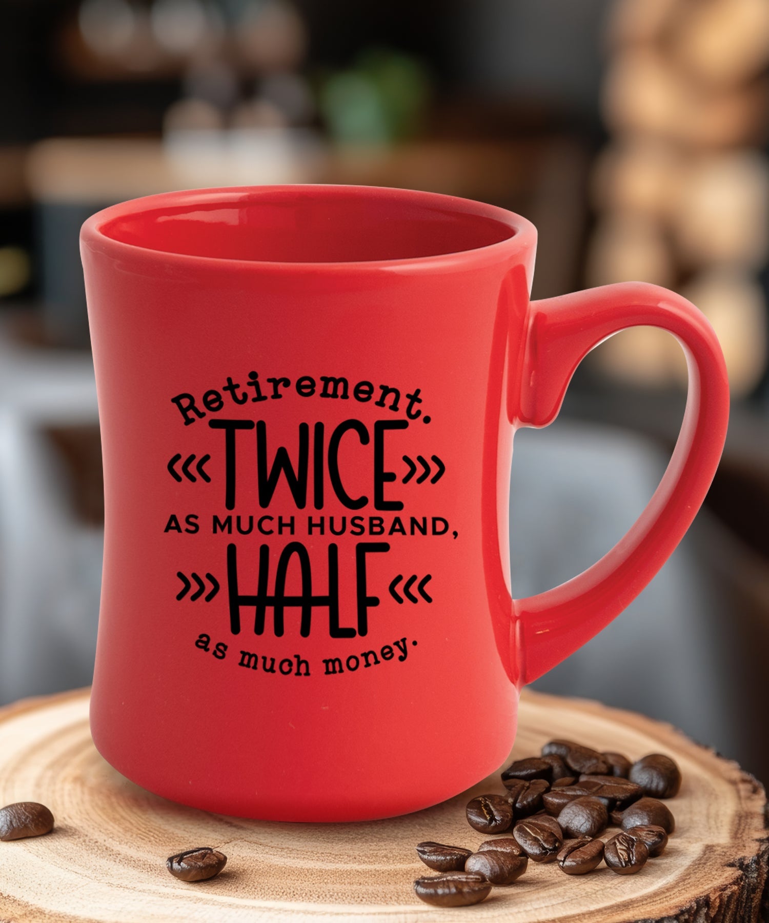 Retirement Coffeehouse Mug - Sturdy, Easy-to-Grip, Concave Design