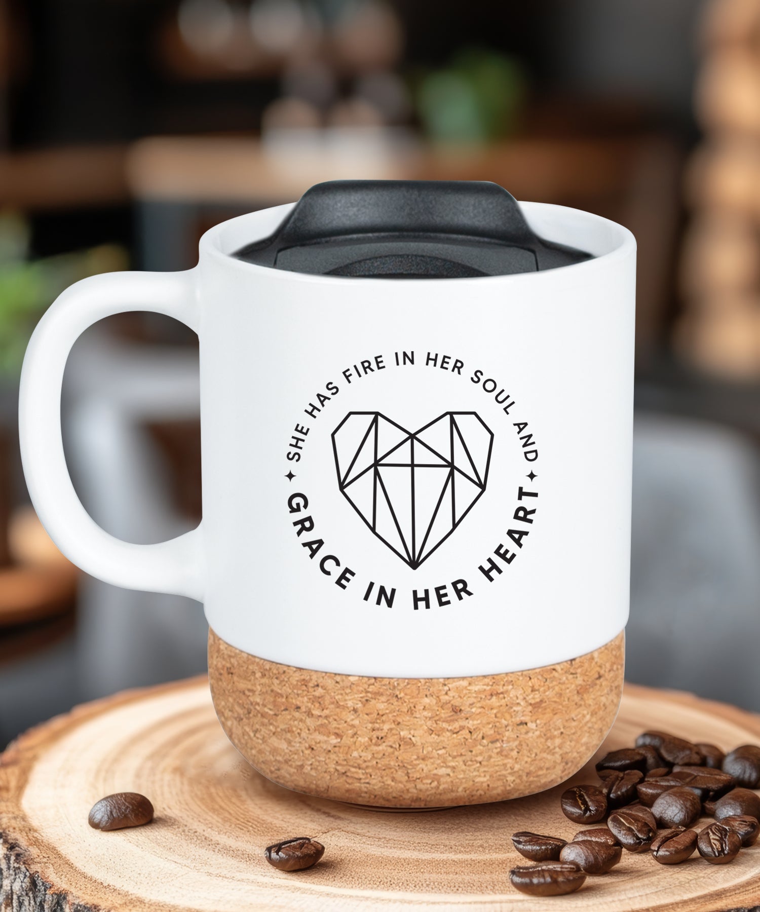 She Has Fire in Her Soul Cork Bottom Mug