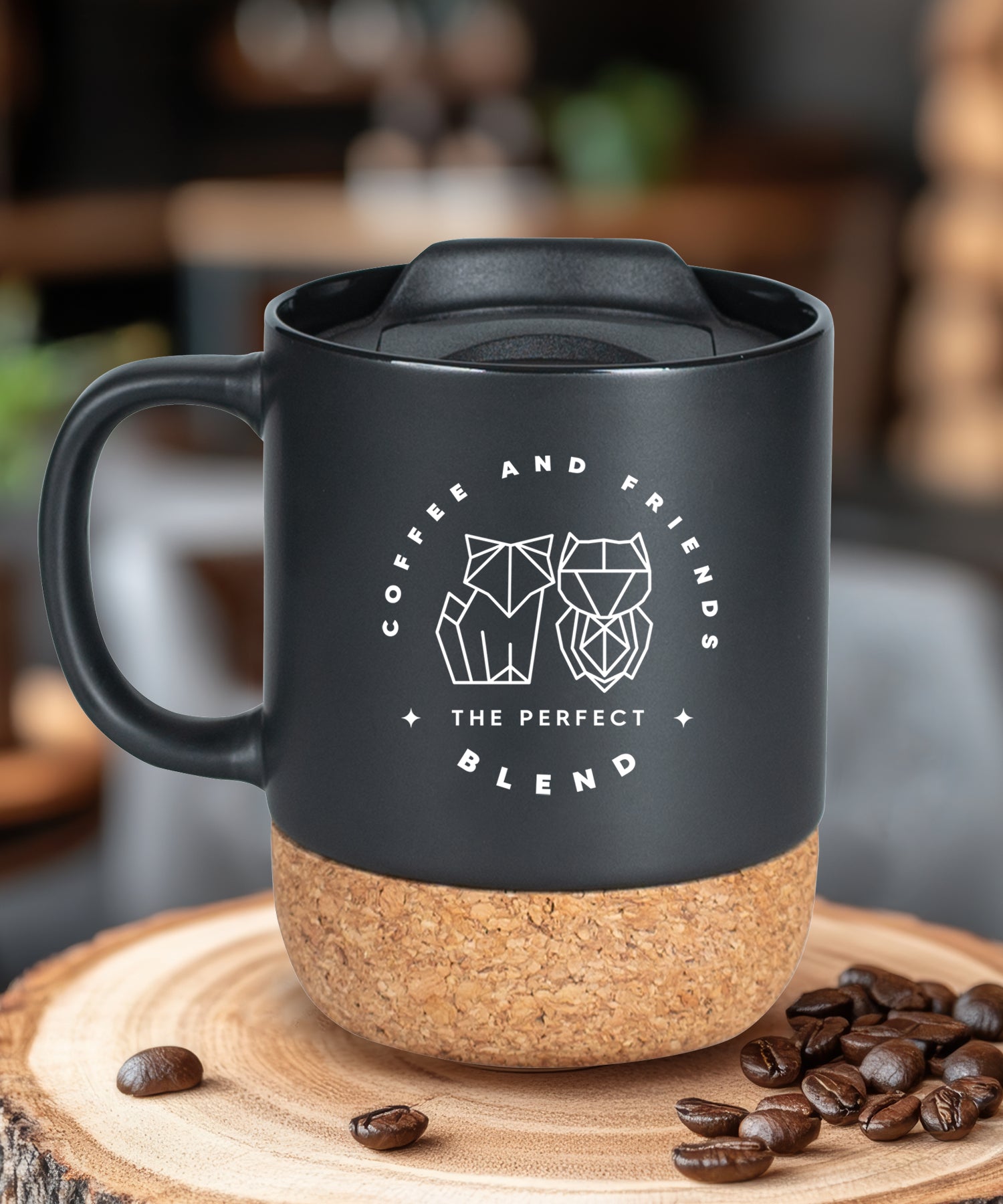 Coffee and Friends Cork Bottom Mug