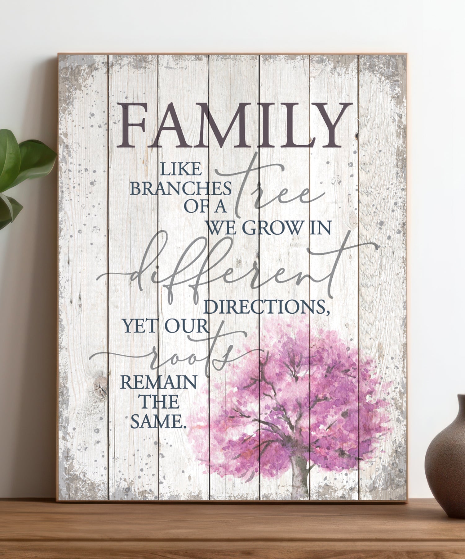 Family 11x15 MDF Statement Board has an inspiring sentiment and a reclaimed wood look in farmhouse style.