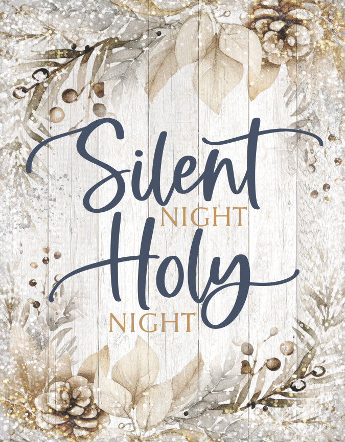 Silent Night Christmas 11x15 MDF Statement Board