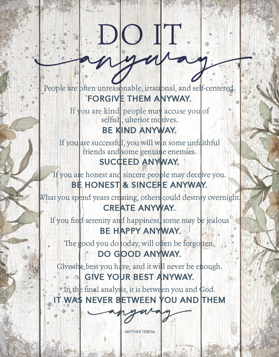 Do It Anyway 11x15 MDF Statement Board