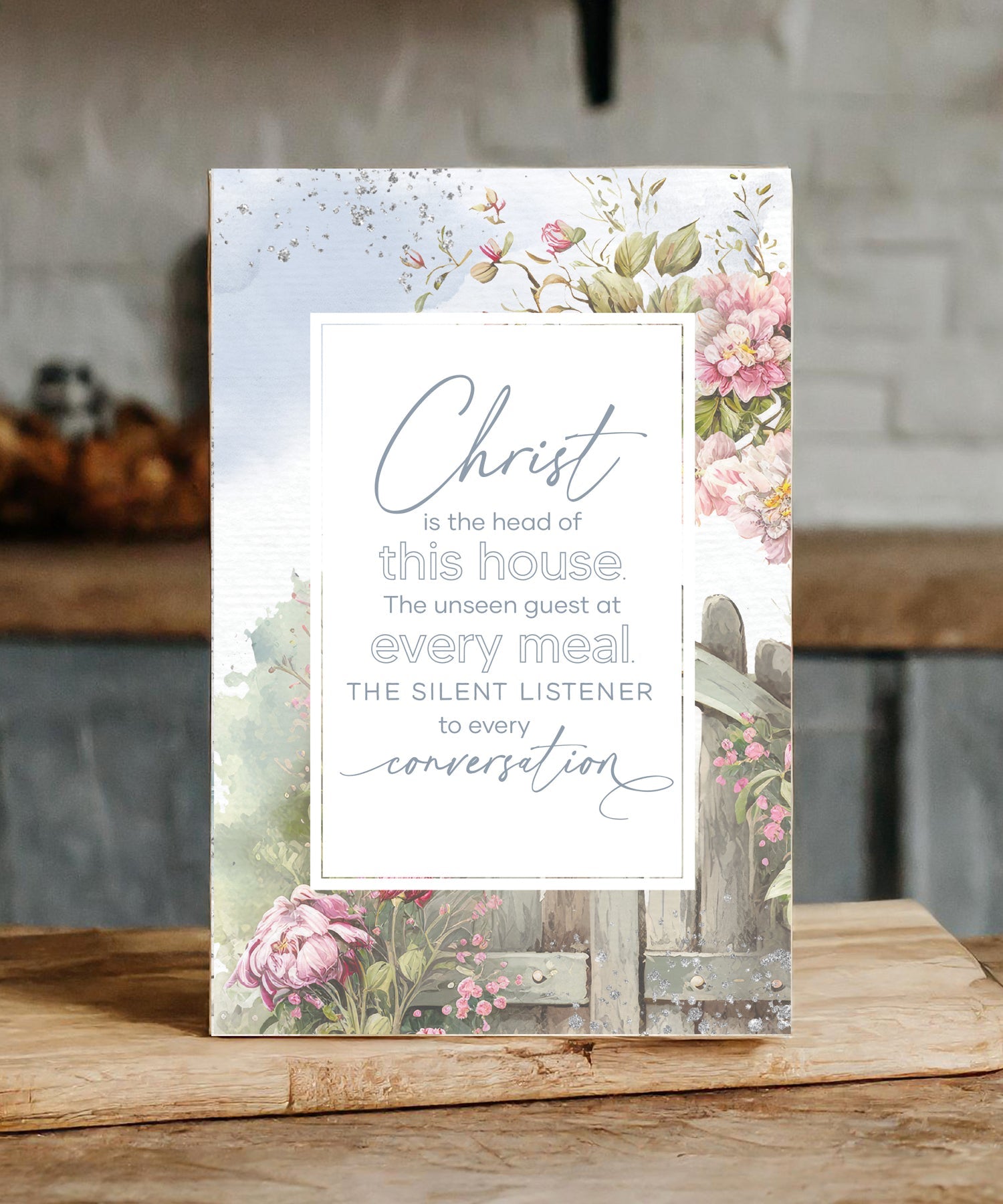 Christ Is the Head 6x9 MDF Plaque with modern design, silver edge, and inspirational verse