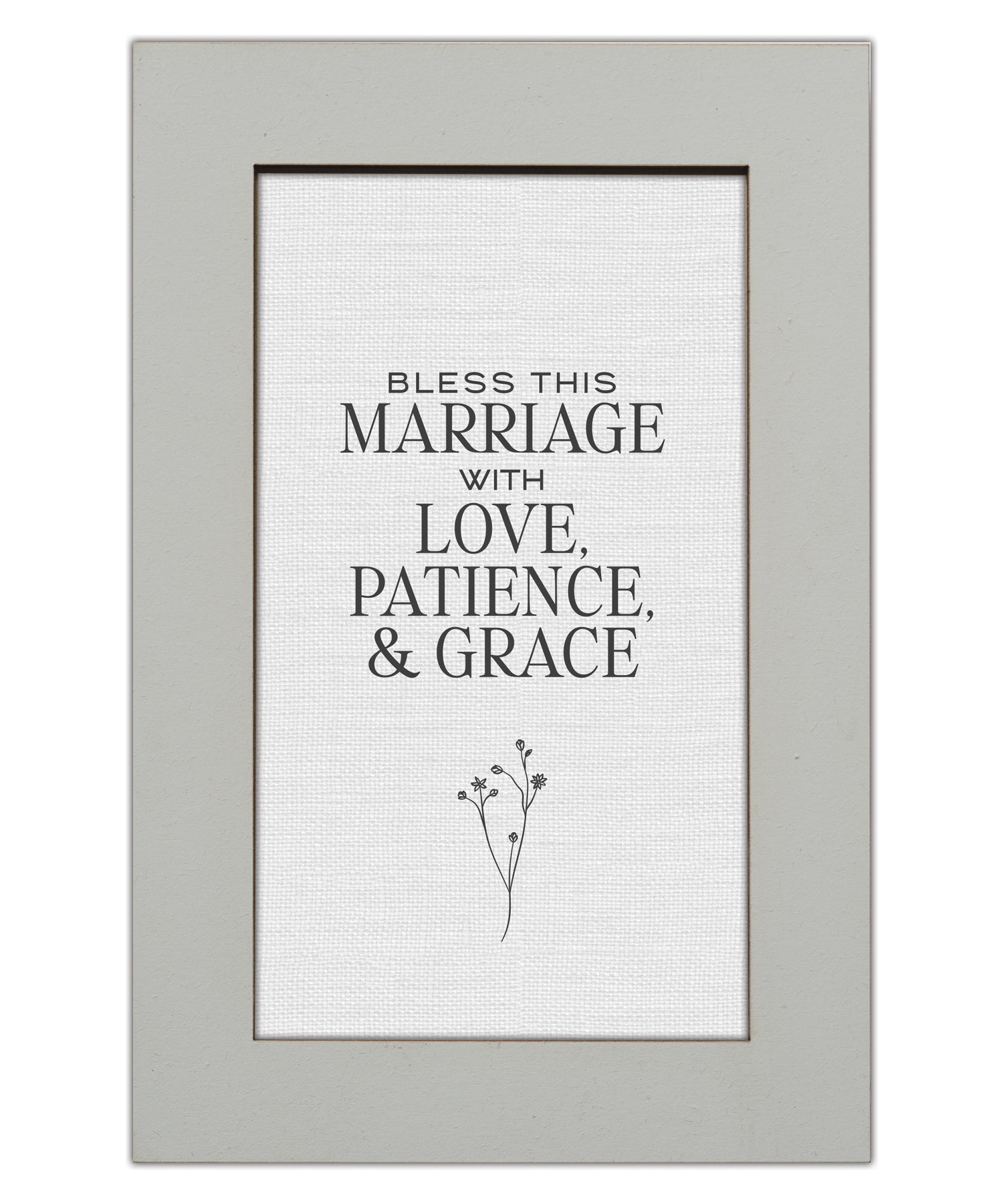 Bless This Marriage with Love, Patience, and Grace Modern Grace 6x9 MDF Plaque