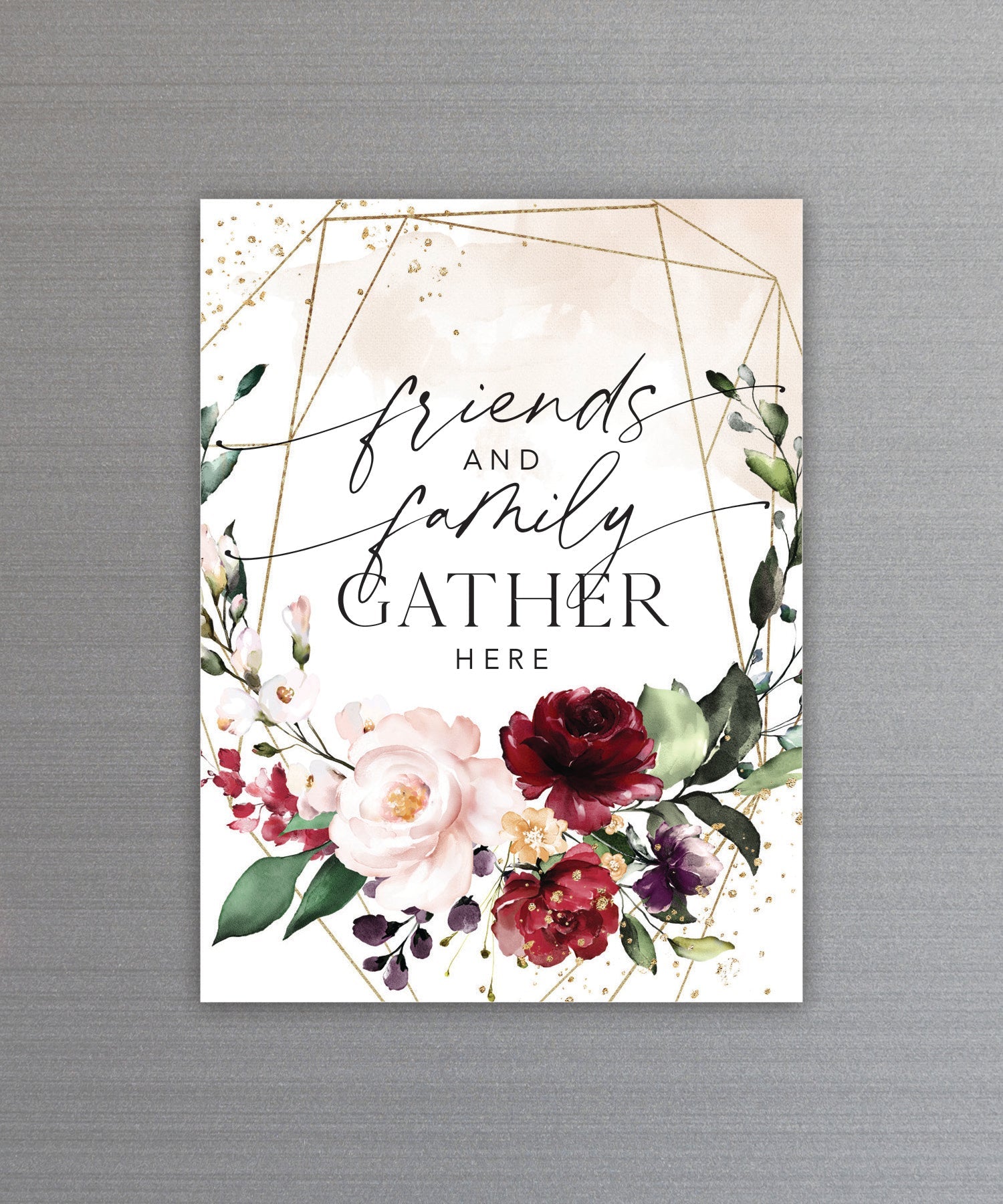 Full-color Friends and Family Magnet with inspirational verse and vibrant imagery featuring a strong magnetic backing.