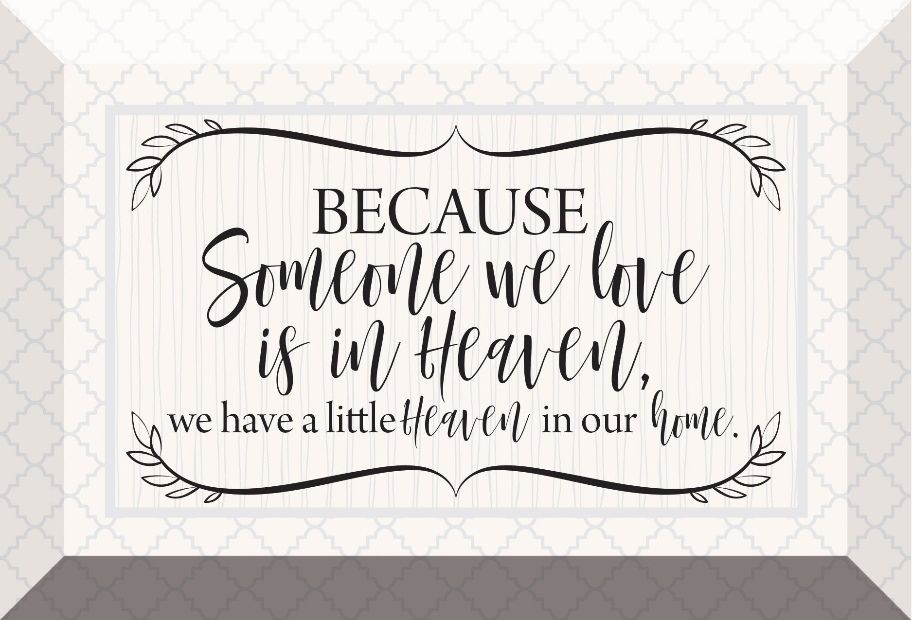 Because Someone We Love Glass Plaque, which has smooth beveled edges and a screen-printed design, is perfect for display on a shelf.