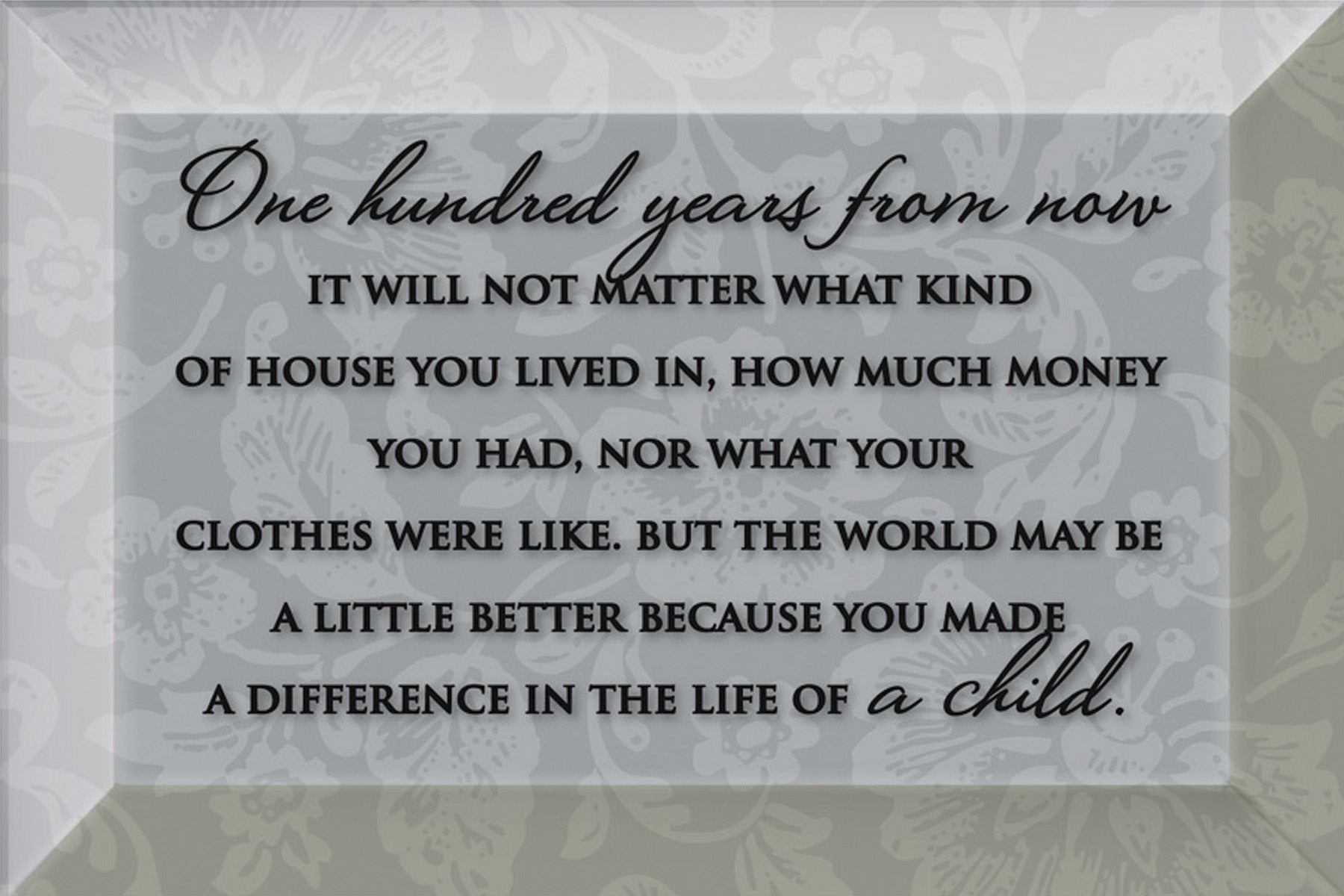 One Hundred Years 6x4 Glass Plaque