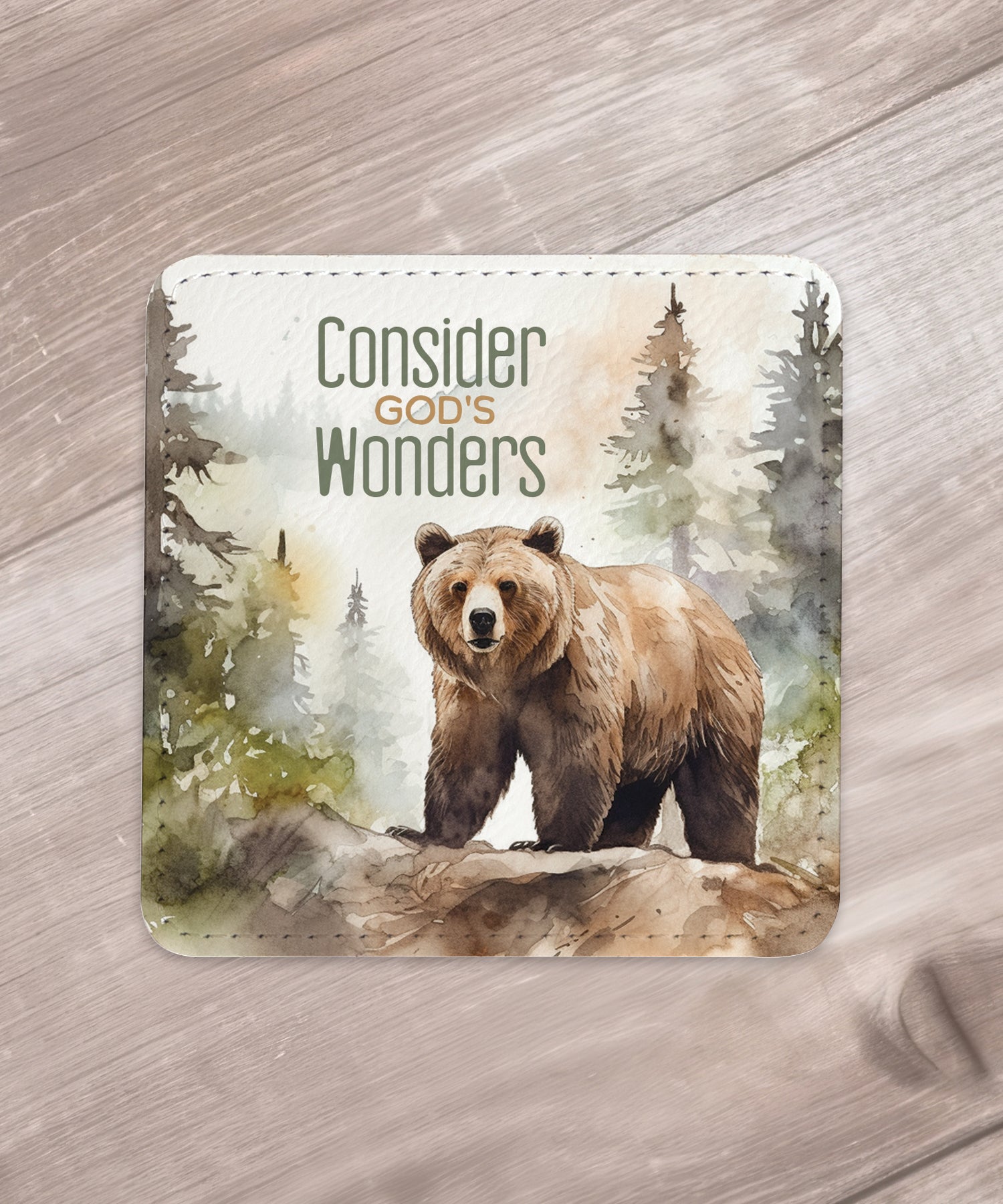 Faith & Strength: Assorted Wildlife Leatherette Coaster Set - 6 Designs