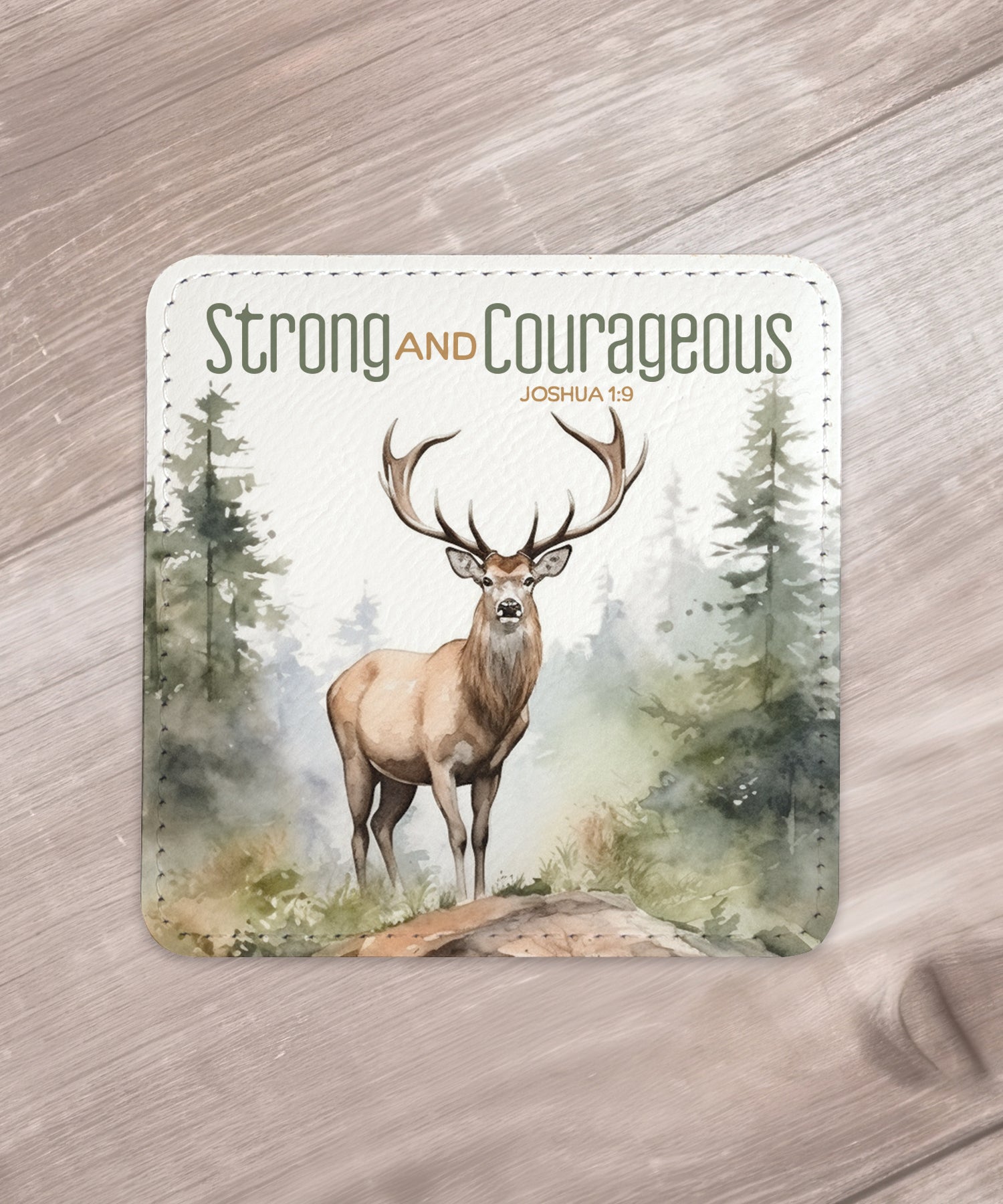 Faith & Strength: Assorted Wildlife Leatherette Coaster Set - 6 Designs