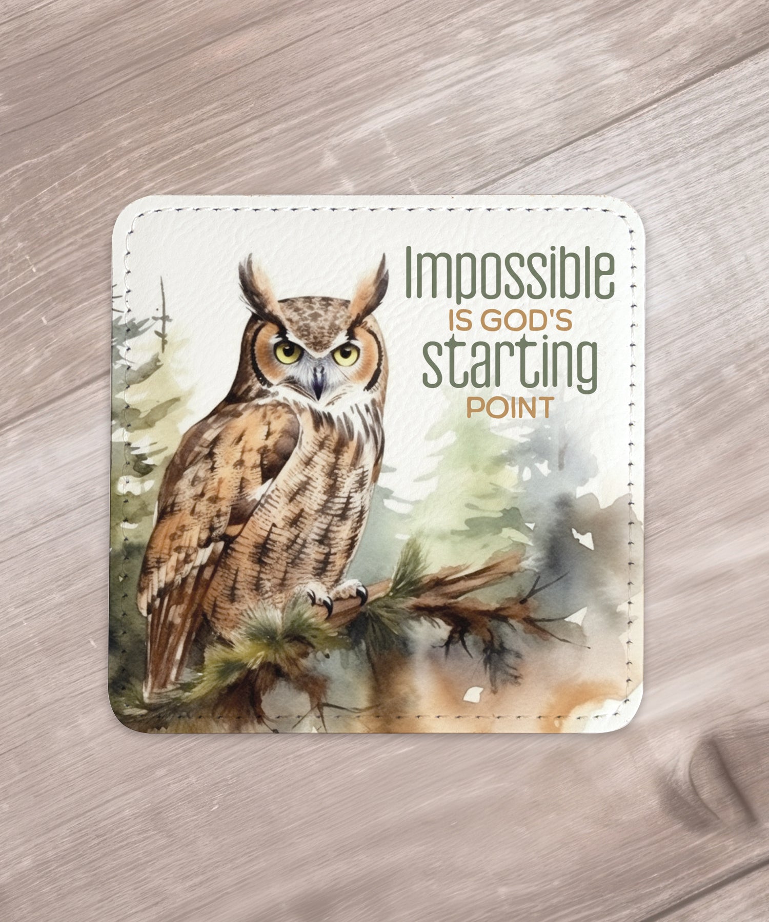Faith & Strength: Assorted Wildlife Leatherette Coaster Set - 6 Designs