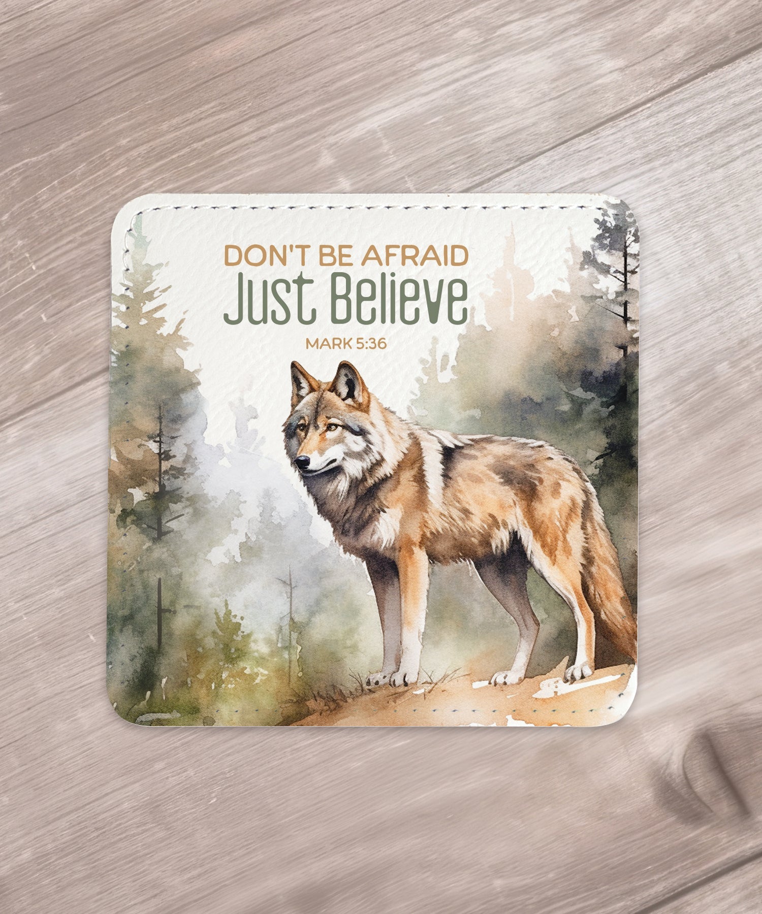 Faith & Strength Assorted Leatherette Coaster Set – 6 Designs