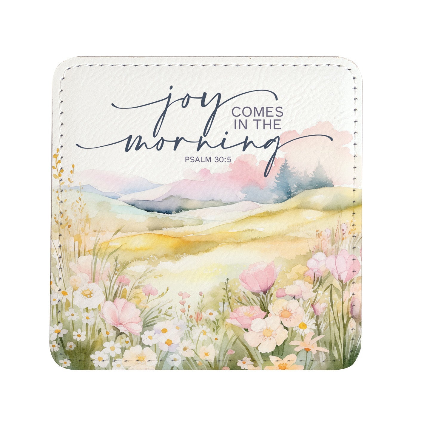 Serenity in Scripture: Assorted Landscape Leatherette Coaster Set