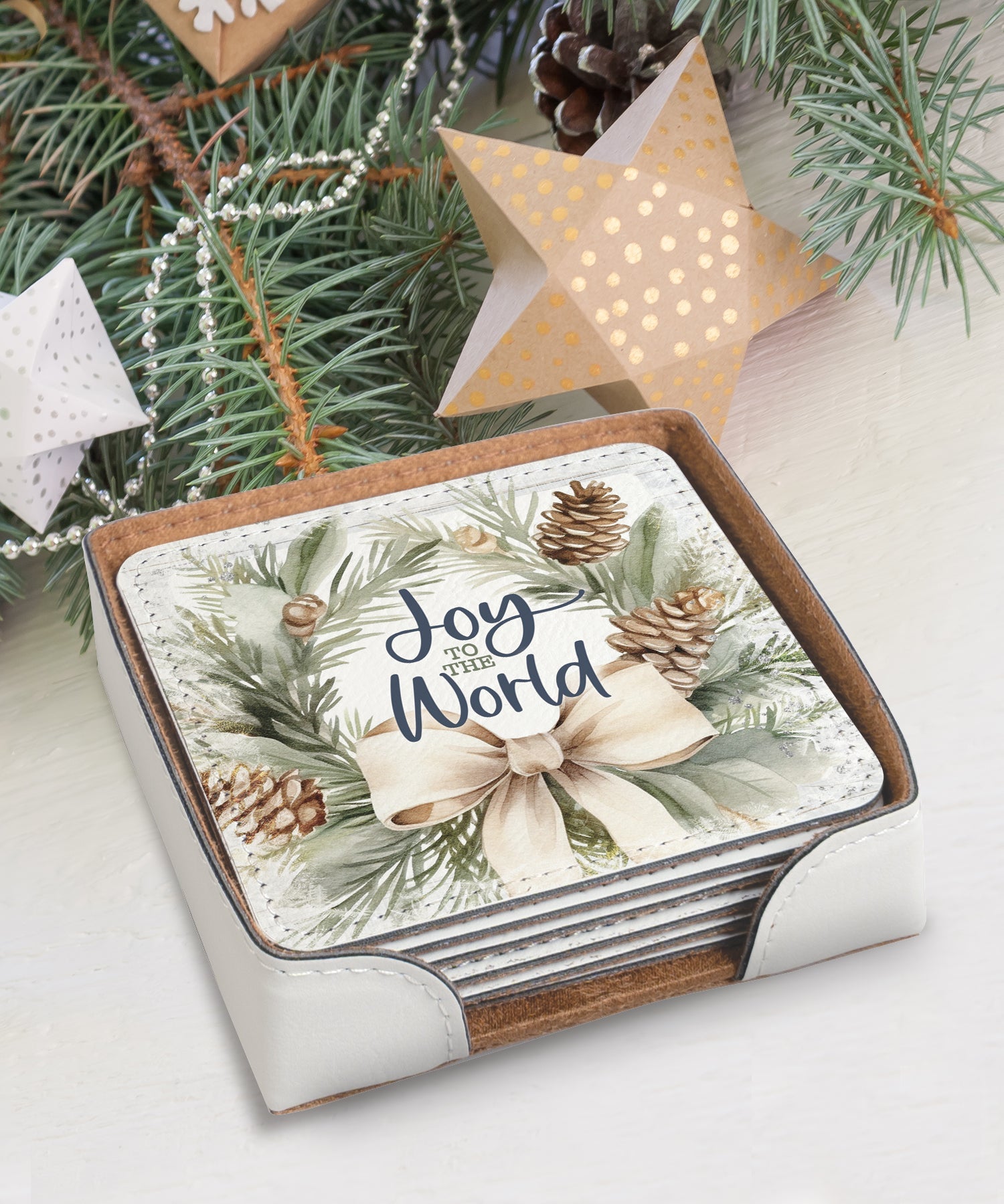 Winter’s Blessings: Assorted Christmas Coaster Collection - 6 different Christmas Themed Designs