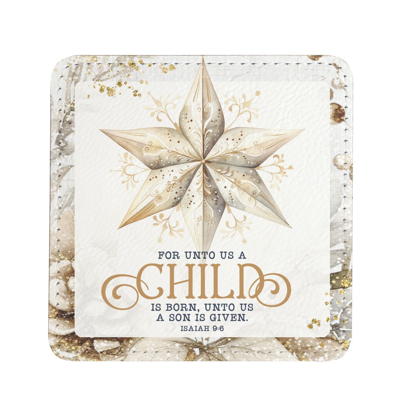 Winter’s Blessings: Assorted Christmas Leatherette Coaster Set
