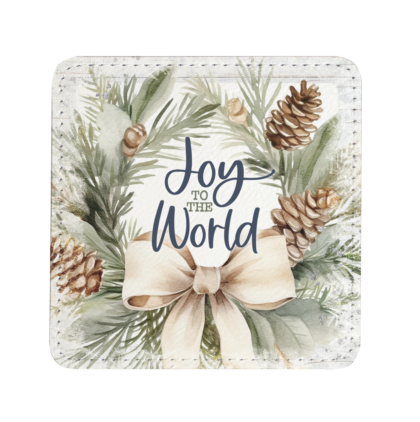 Winter’s Blessings: Assorted Christmas Leatherette Coaster Set