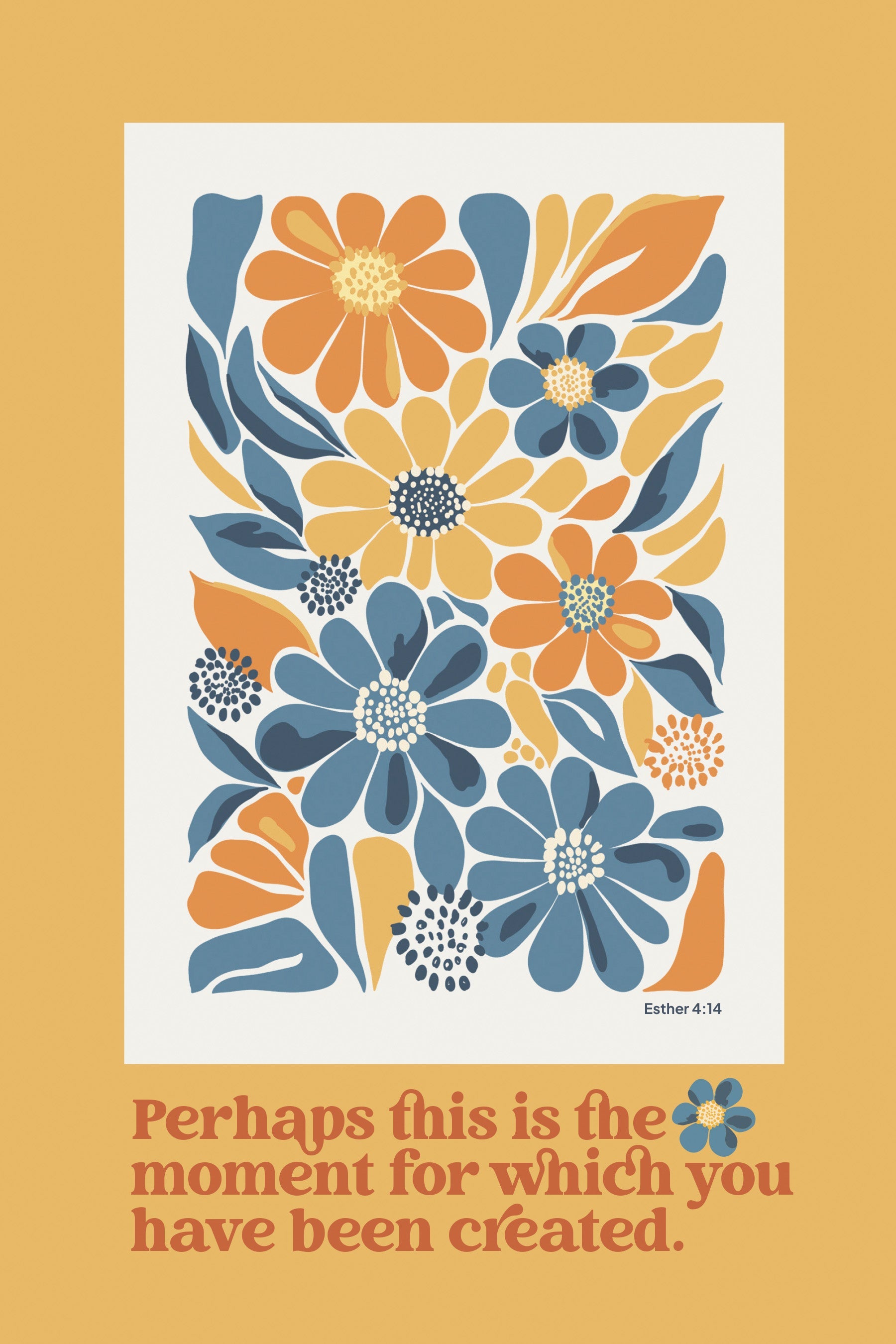 Perhaps This Is the Moment 6x9 MDF Plaque with modern-retro design, easel back, and timeless florals.