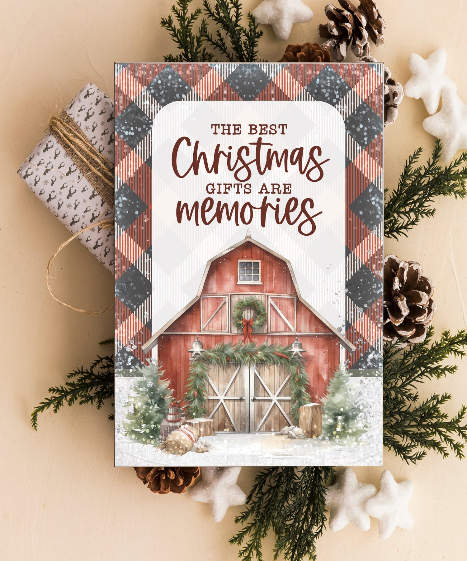 The Best Christmas Gifts 4x6 MDF Christmas plaque with holiday message and farmhouse-style design