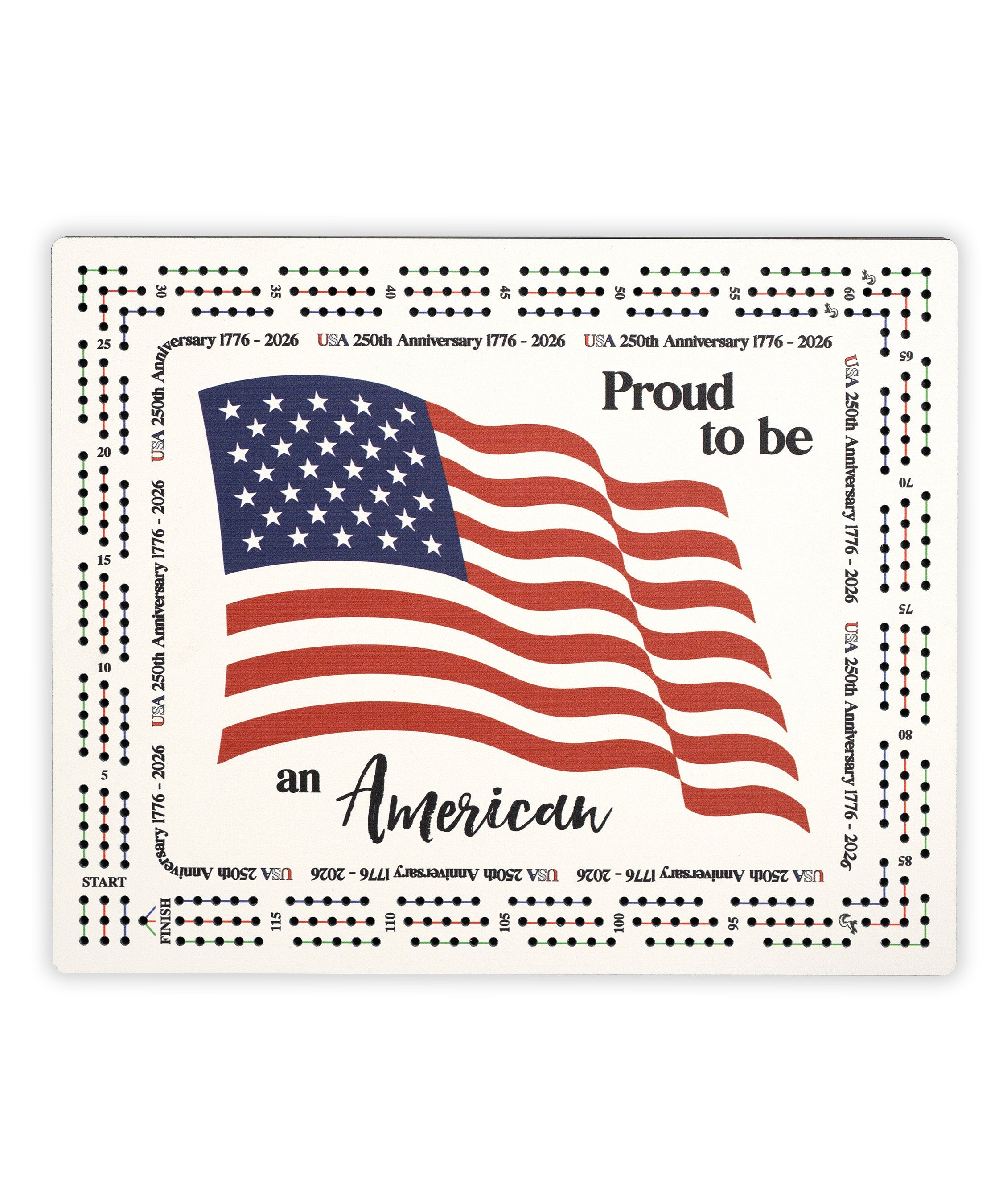 American Flag 250th Anniversary Cribbage Board