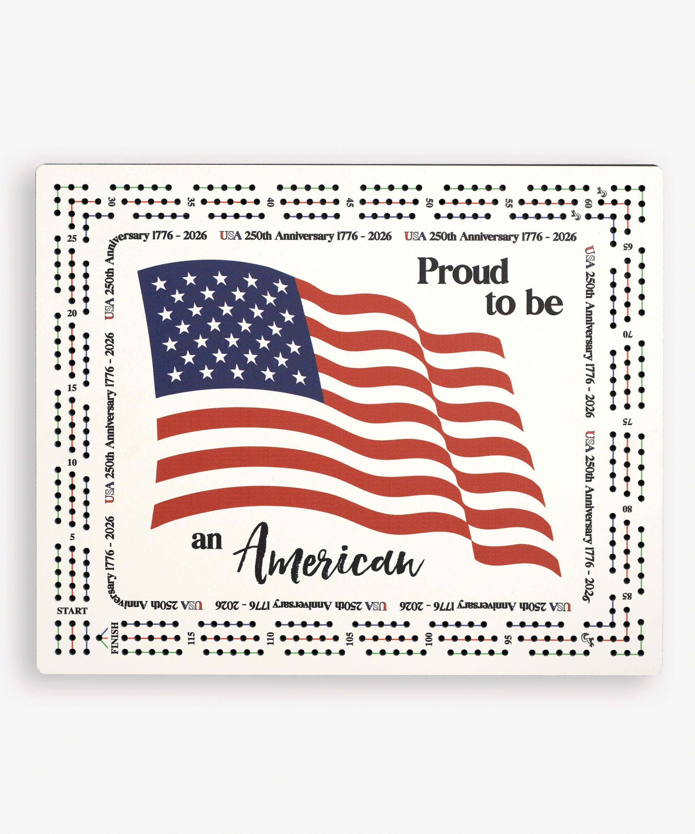 American Flag 250th Anniversary Cribbage Board