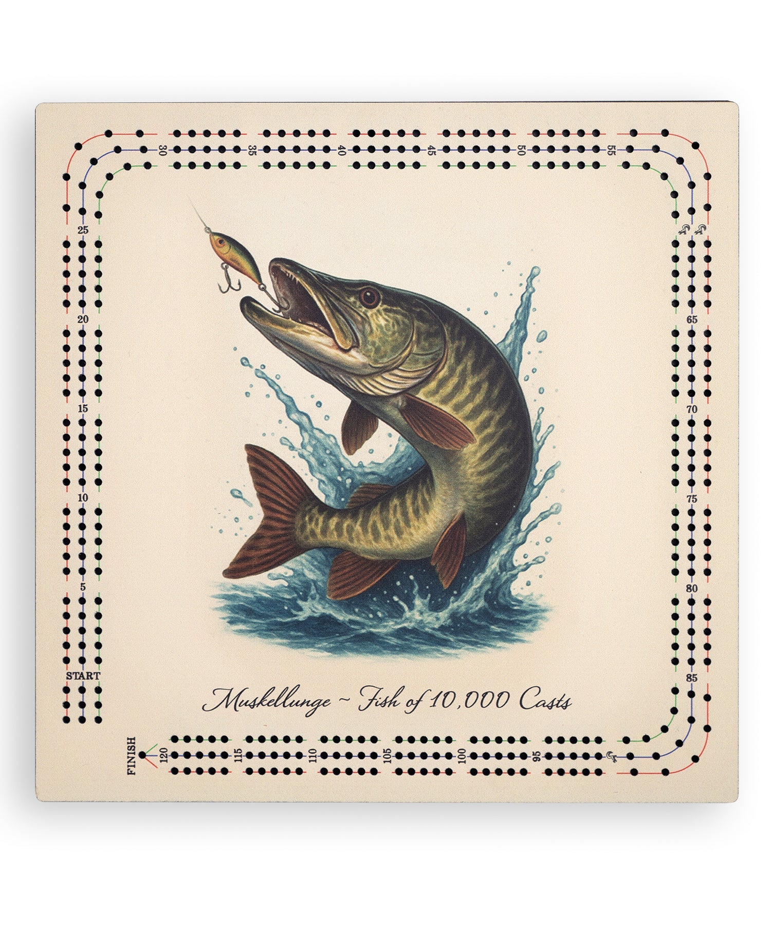 Muskellunge Cribbage Board