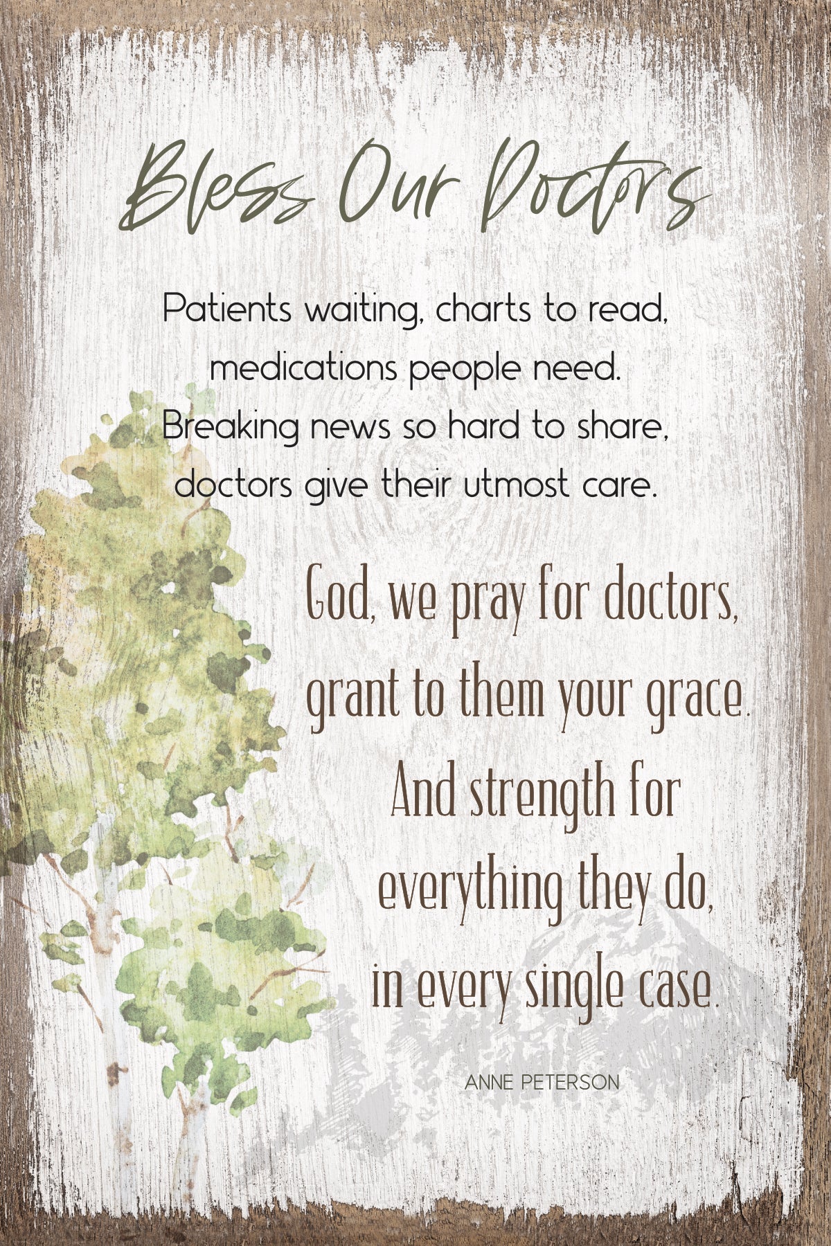 Bless Our Doctors 6x9 MDF Plaque