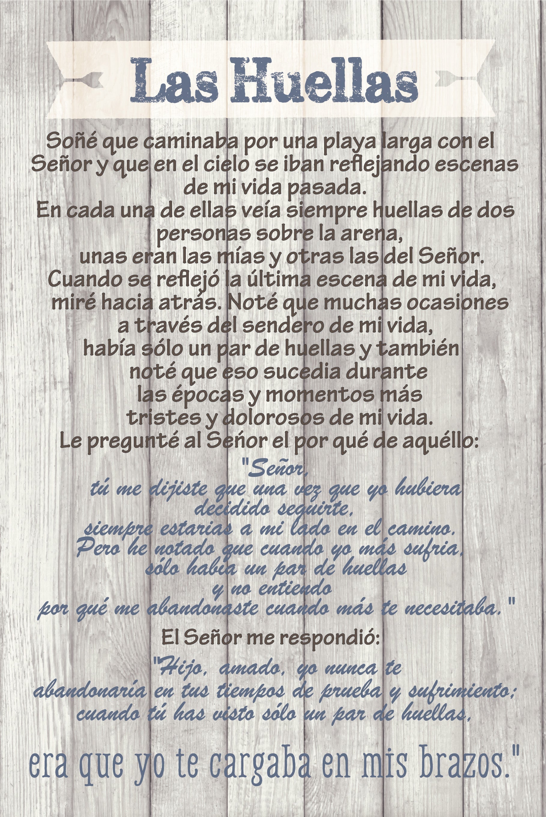 The Footprints Spanish 6x9 MDF Plaque