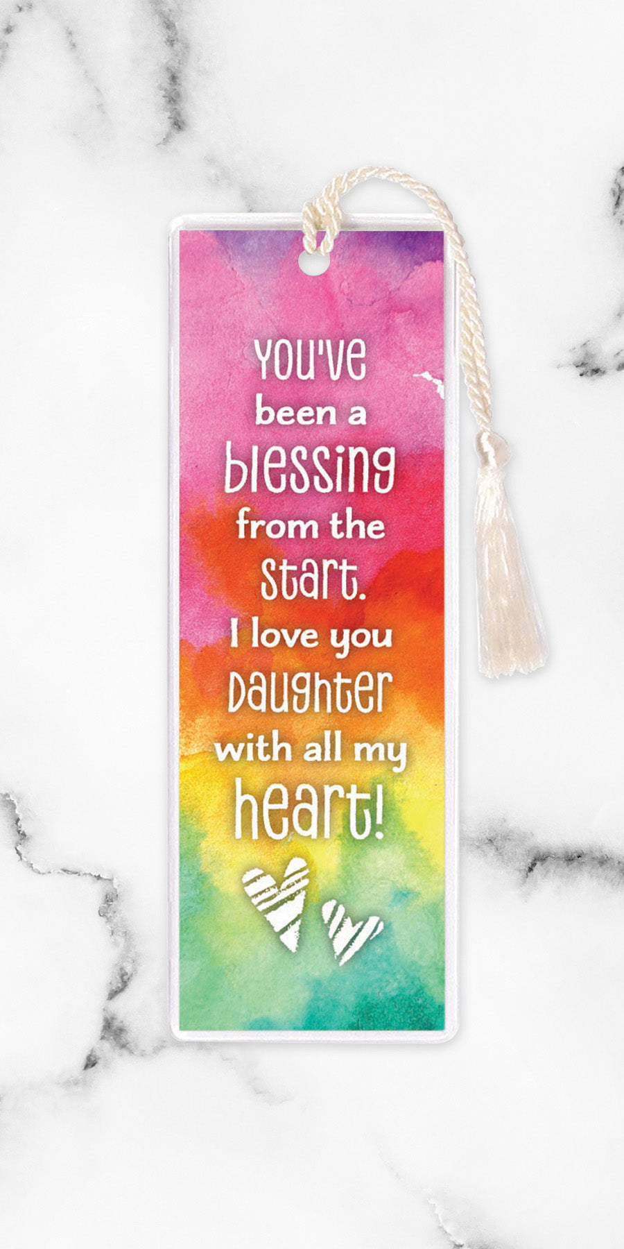 An elegant double-sided bookmark, You've Been a Blessing, is protected by a clear vinyl sleeve and finished with a tassel.