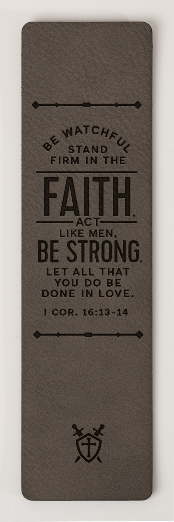 Be Watchful Stand Firm Leatherette Bookmark