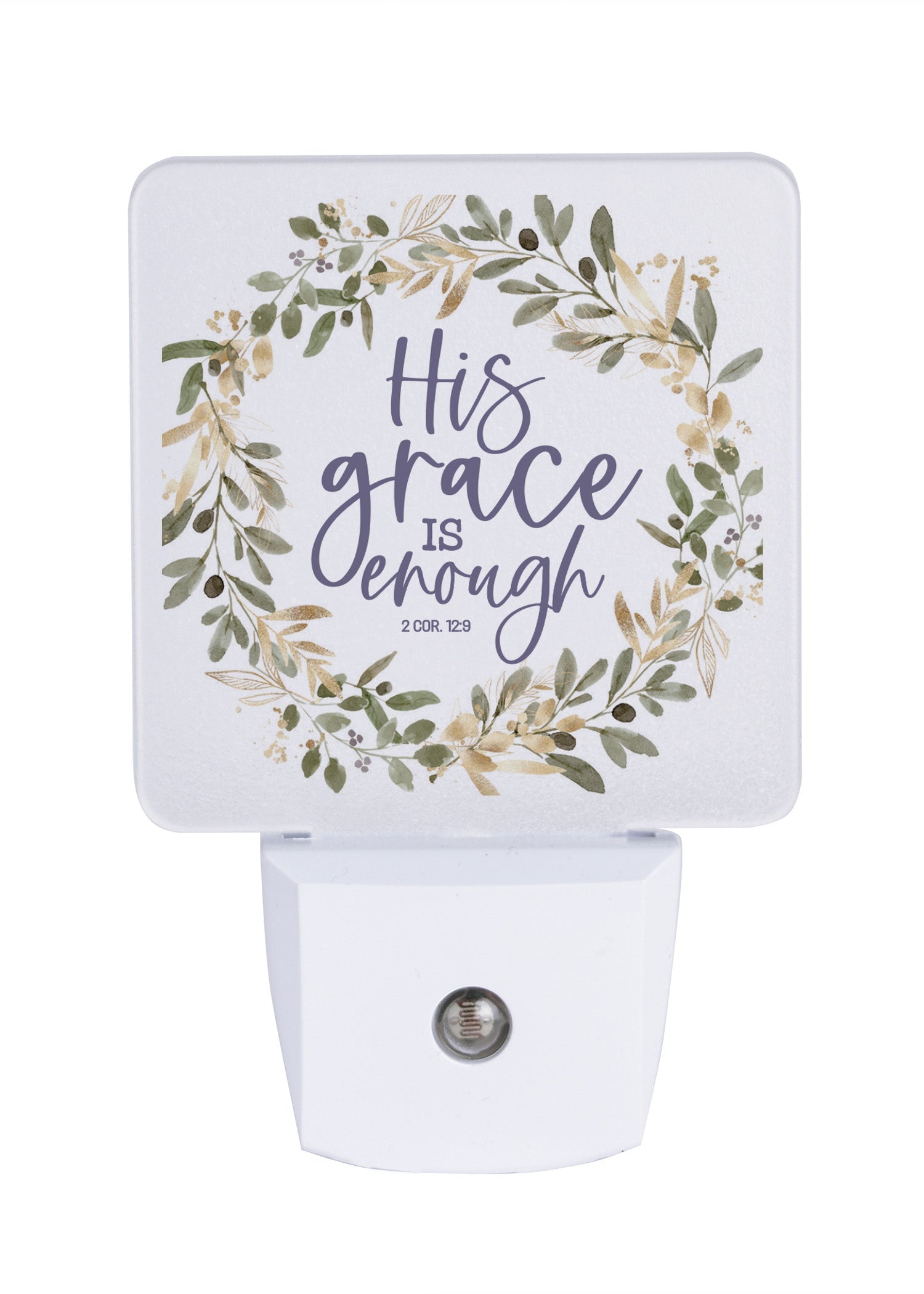 His Grace Is Enough LED Nightlight featuring a floral arrangement, perfect for any décor.