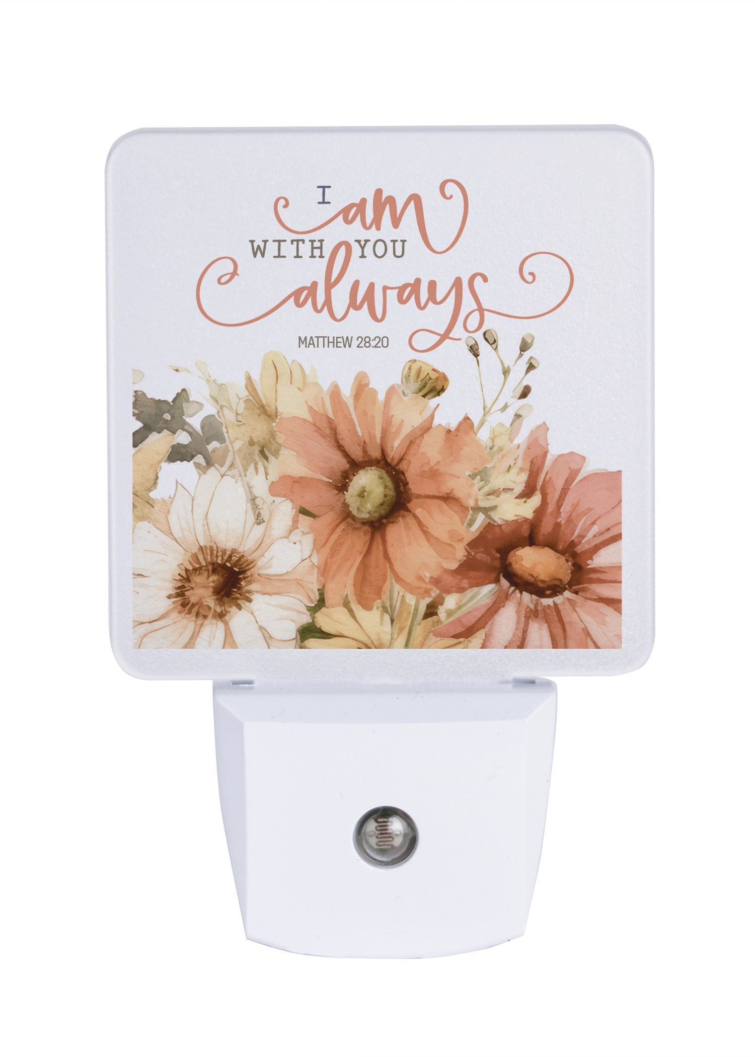 I Am With You Always LED Nightlight features a floral arrangement that is perfect for any décor.