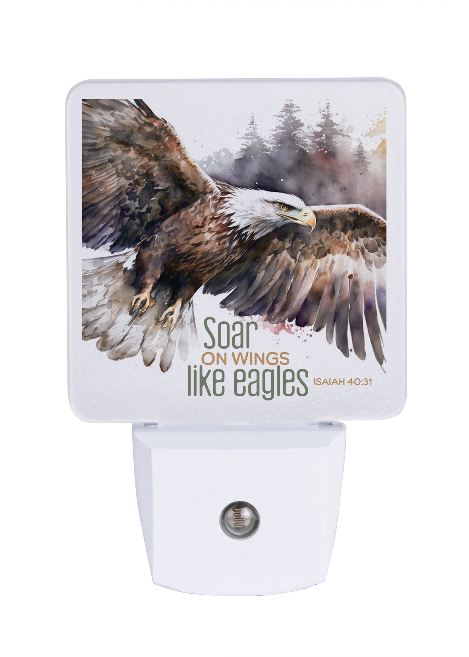 Soar on Wings Like Eagles LED Nightlight features an eagle in nature that is perfect for any décor.