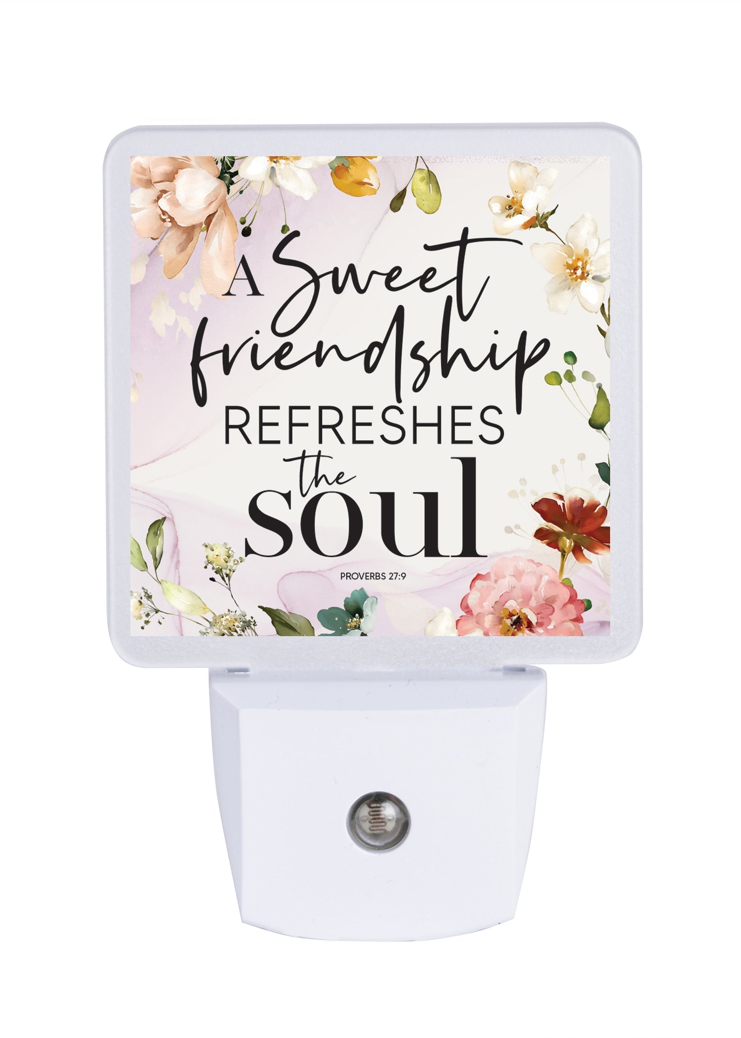 LED nightlight featuring a floral arrangement, perfect for any décor.