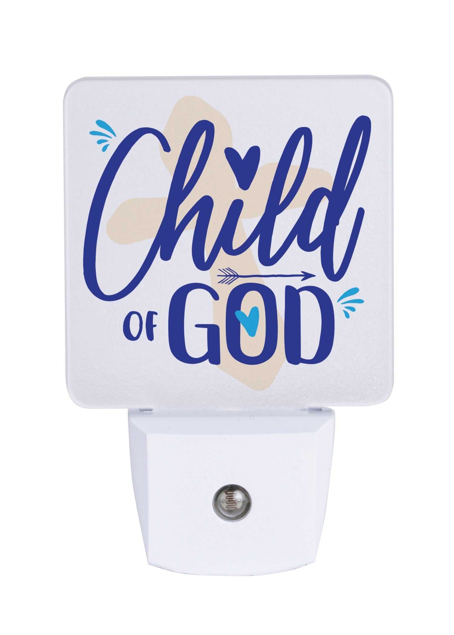 LED nightlight featuring a cross, perfect for any décor.