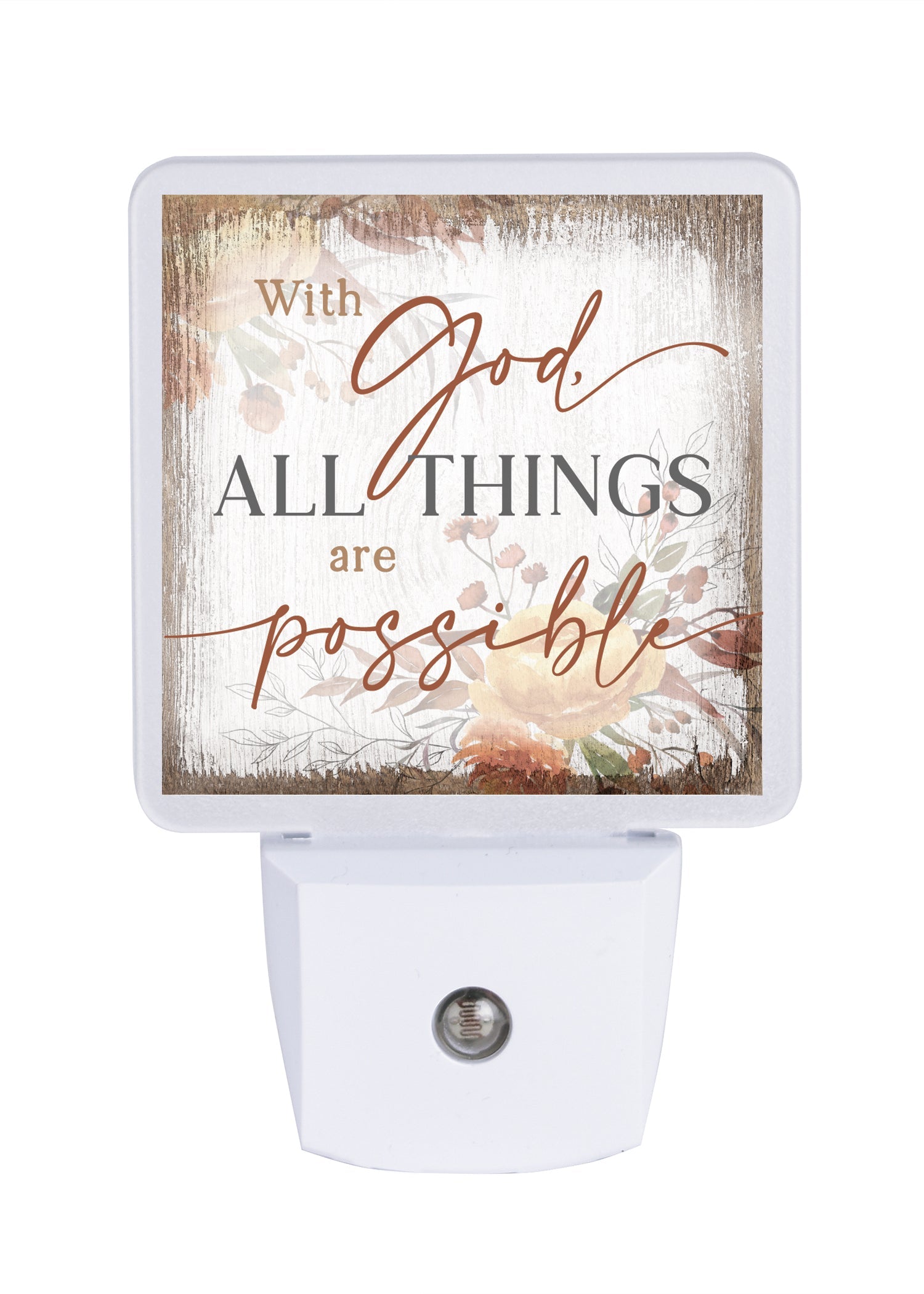 LED nightlight featuring a floral arrangement, perfect for any décor.