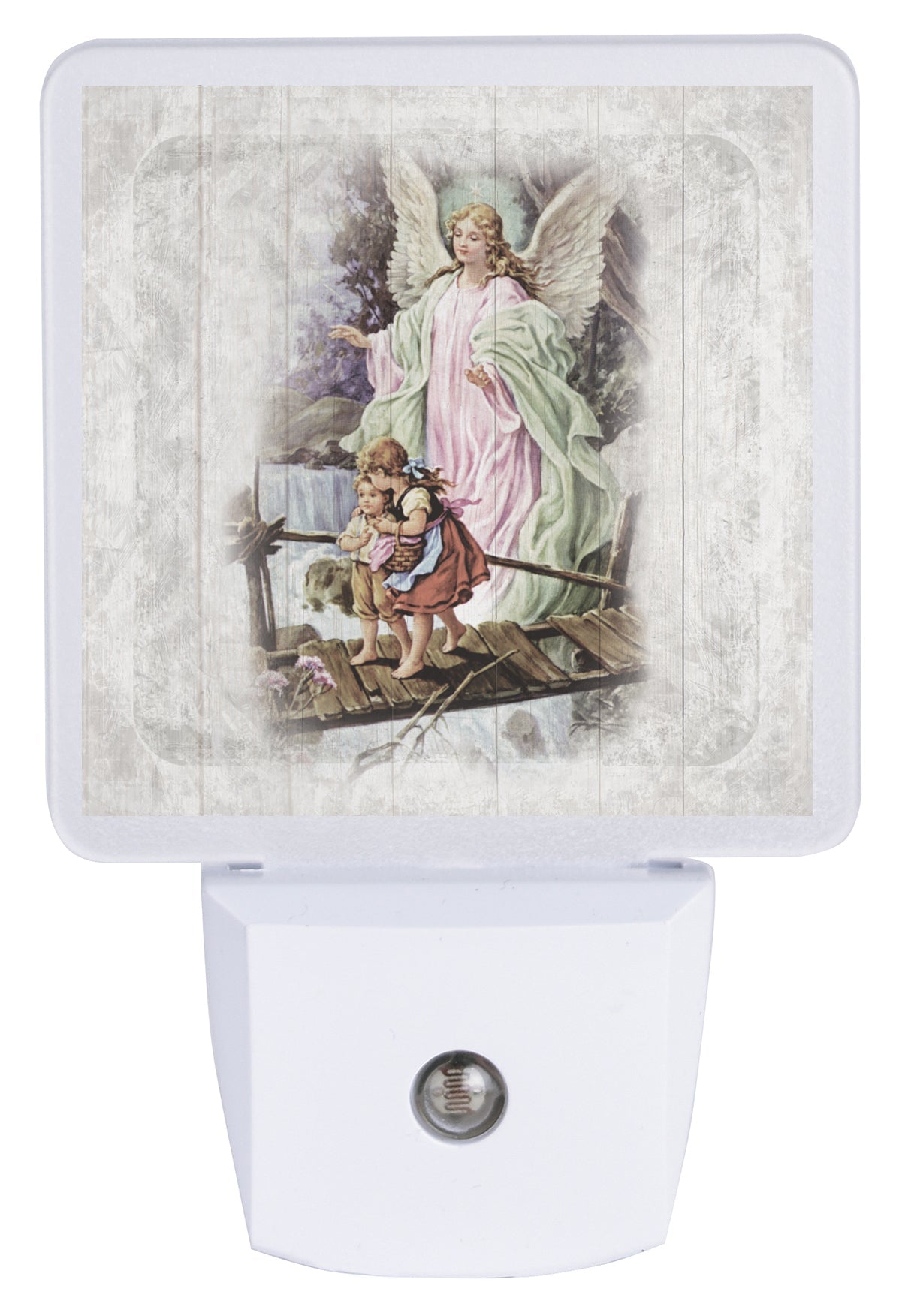 LED nightlight featuring an angel, perfect for any décor.