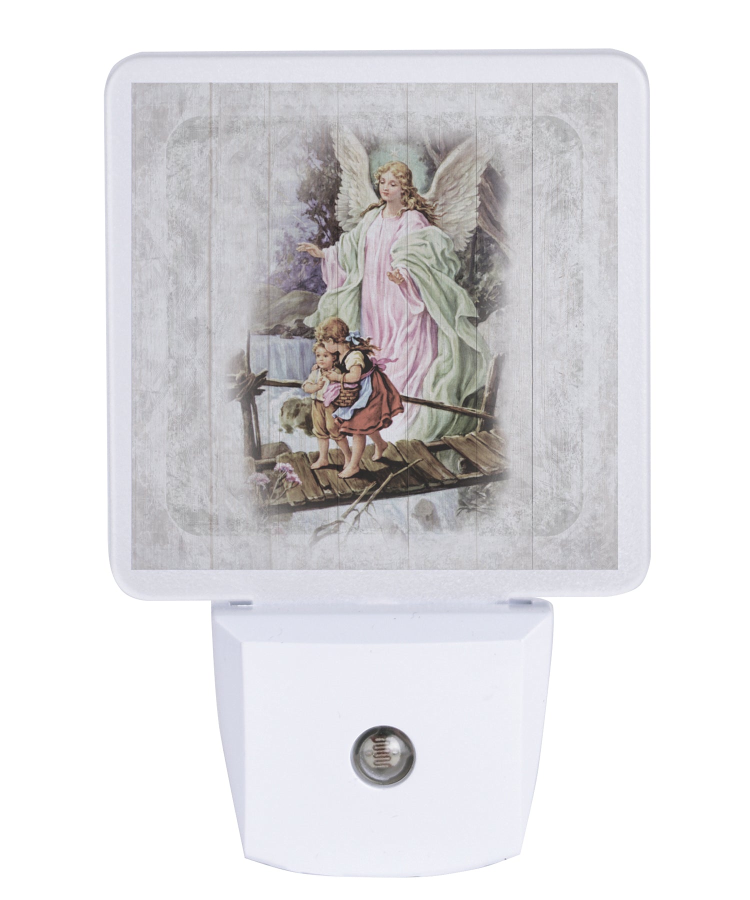 LED nightlight featuring an angel, perfect for any décor.