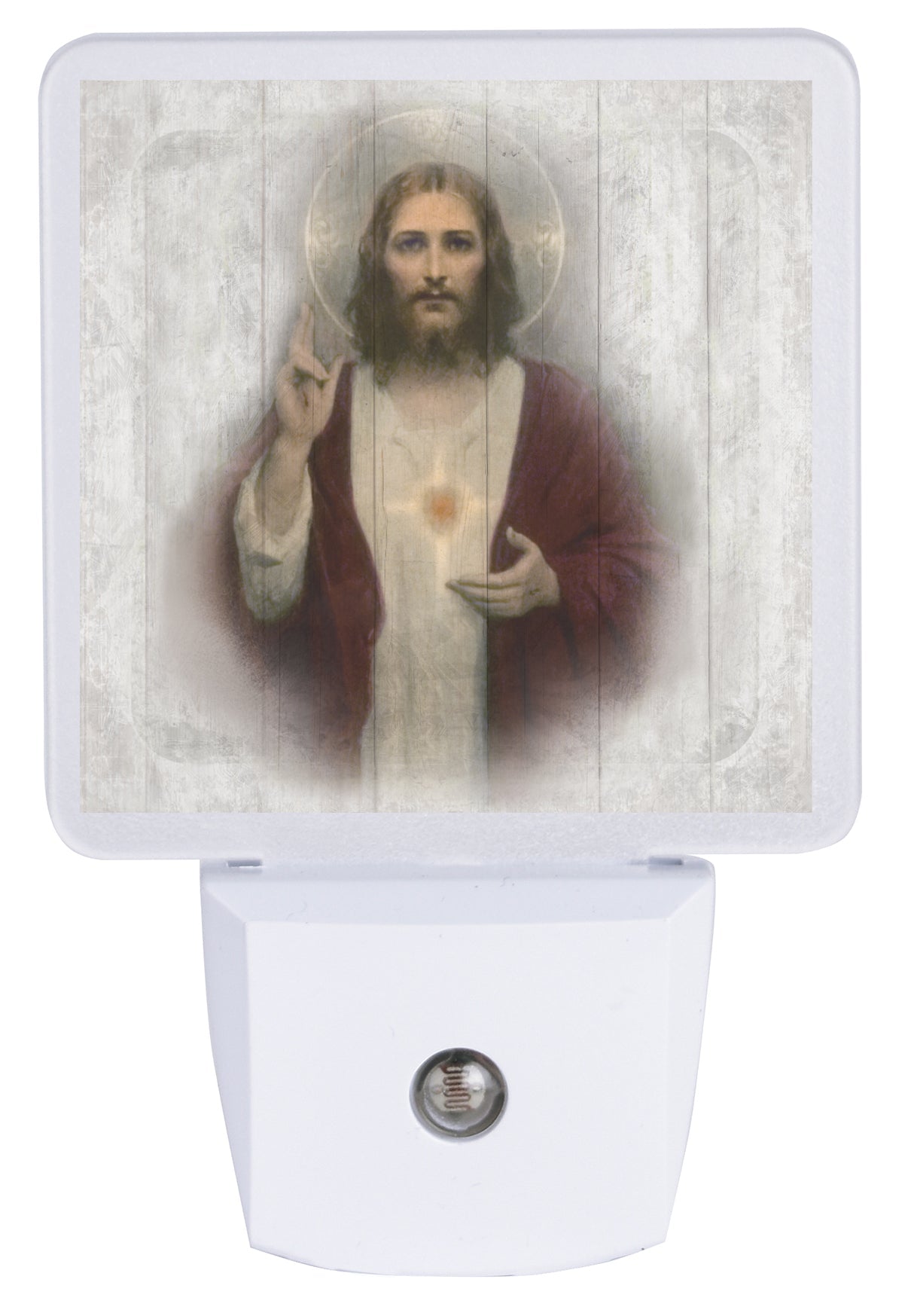 LED nightlight featuring Jesus, perfect for any décor.