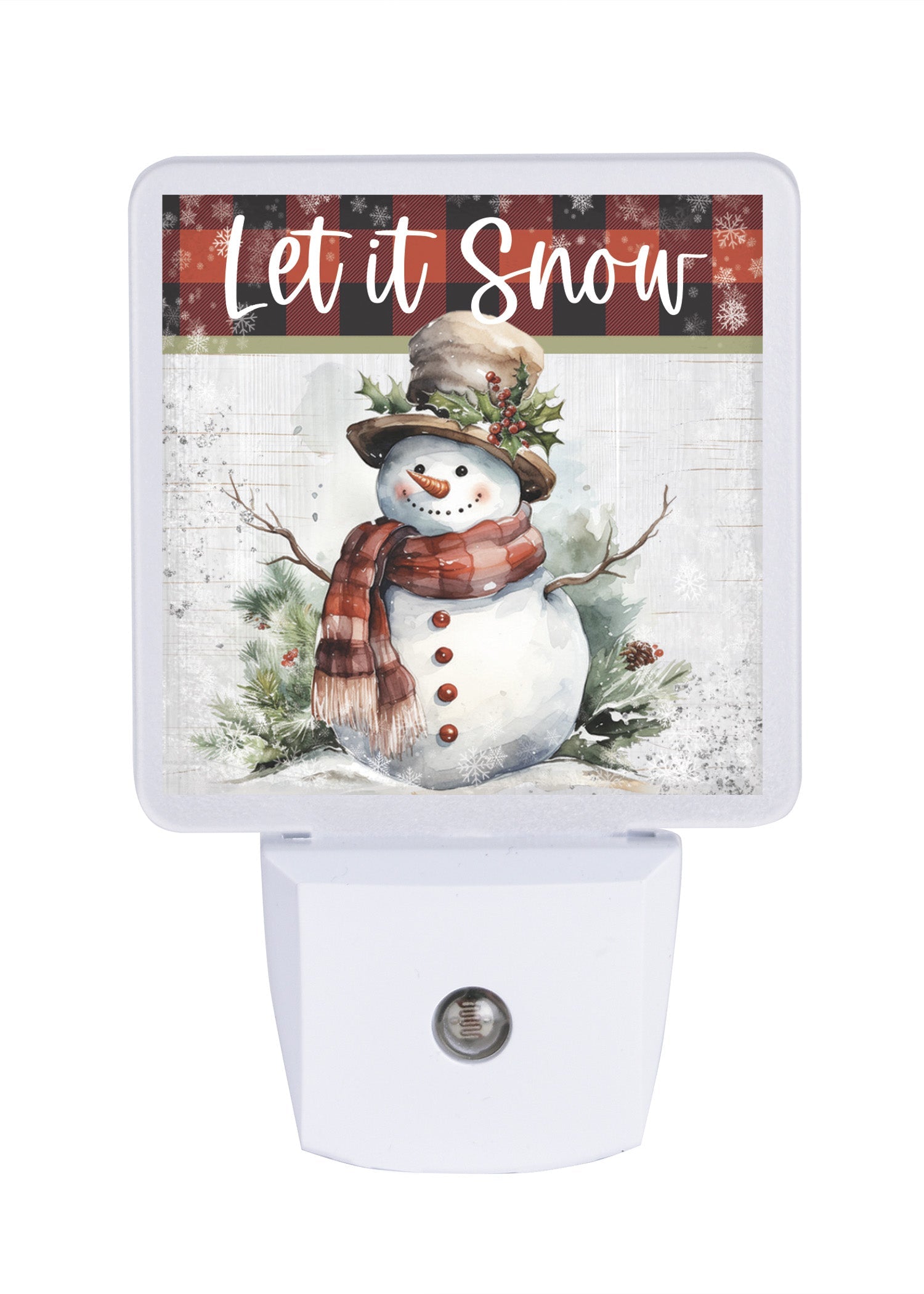 LED nightlight featuring a snowman wearing a Christmas hat, perfect for festive holiday décor.
